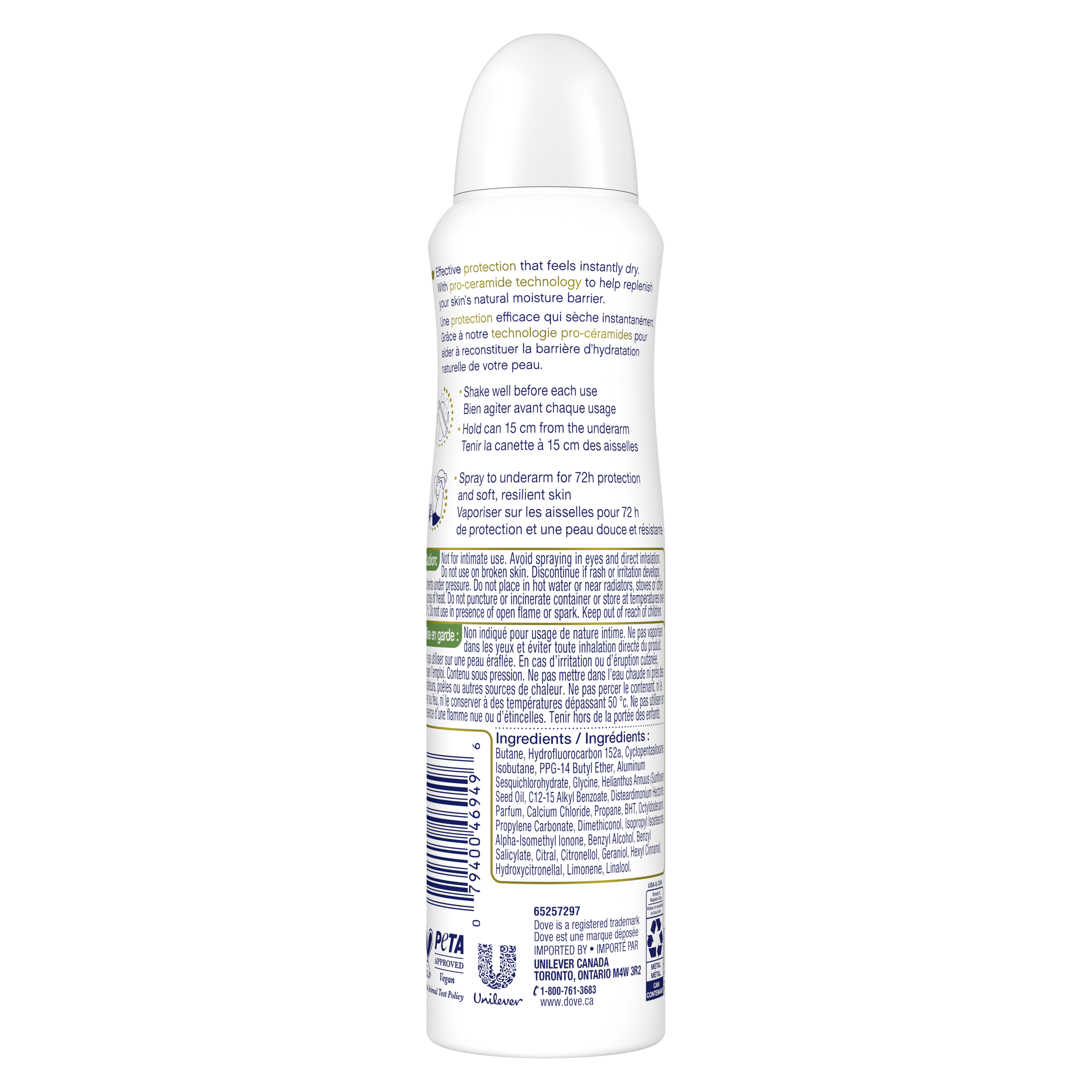 Antisudorifique en vaporisateur à sec soin avancé parfum de nénuphar et de fleur de cerisier