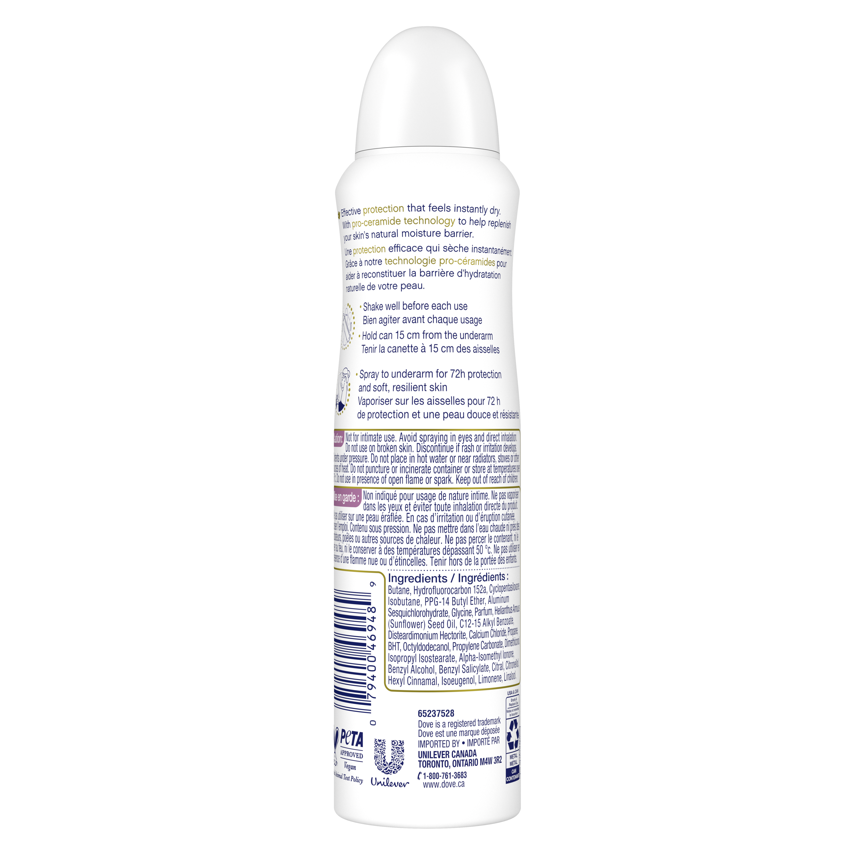 Antisudorifique en vaporisateur à sec soin avancé invisible parfum de fleur de lotus