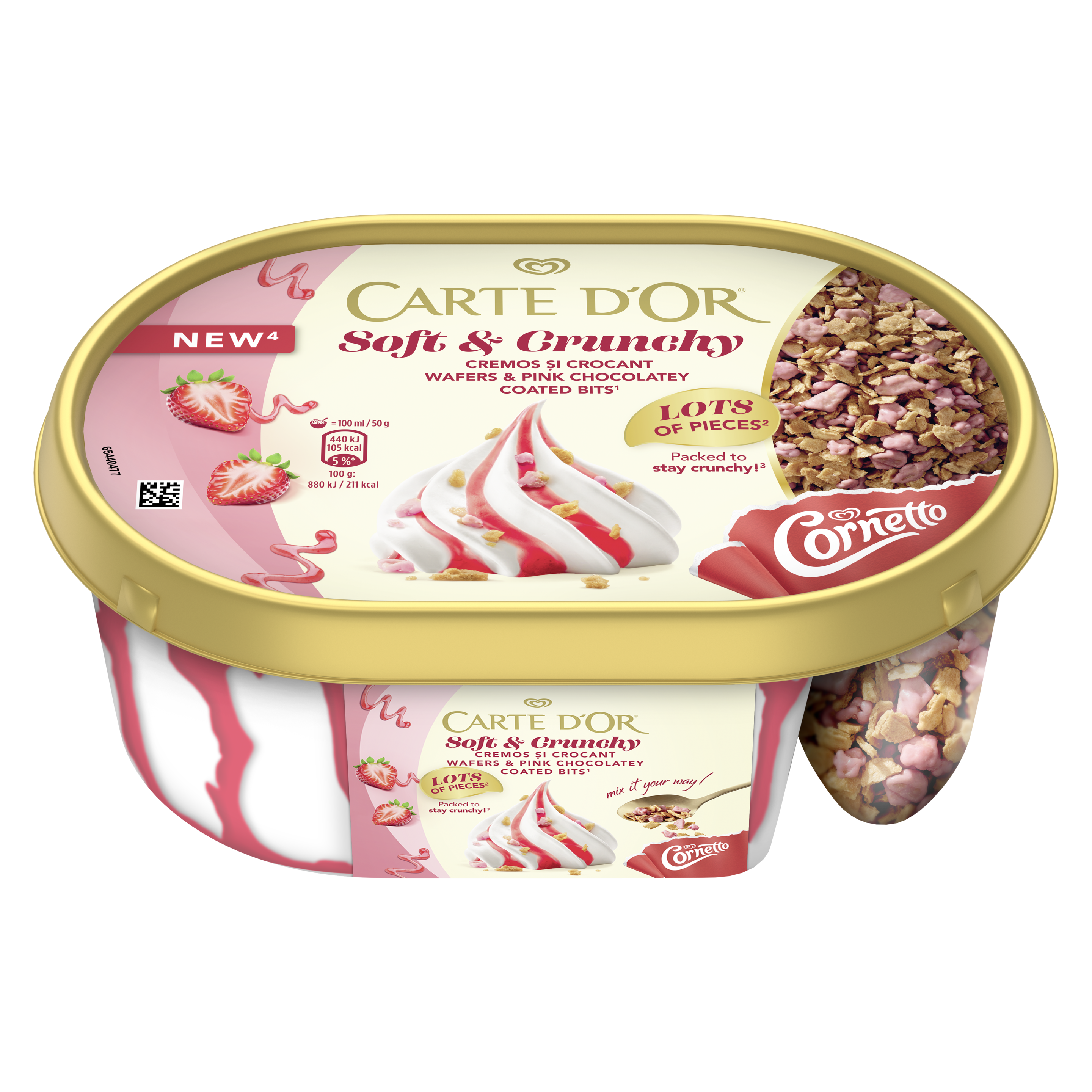 Carte D'Or Cremos & Crocant Căpșuni 750ml packshot