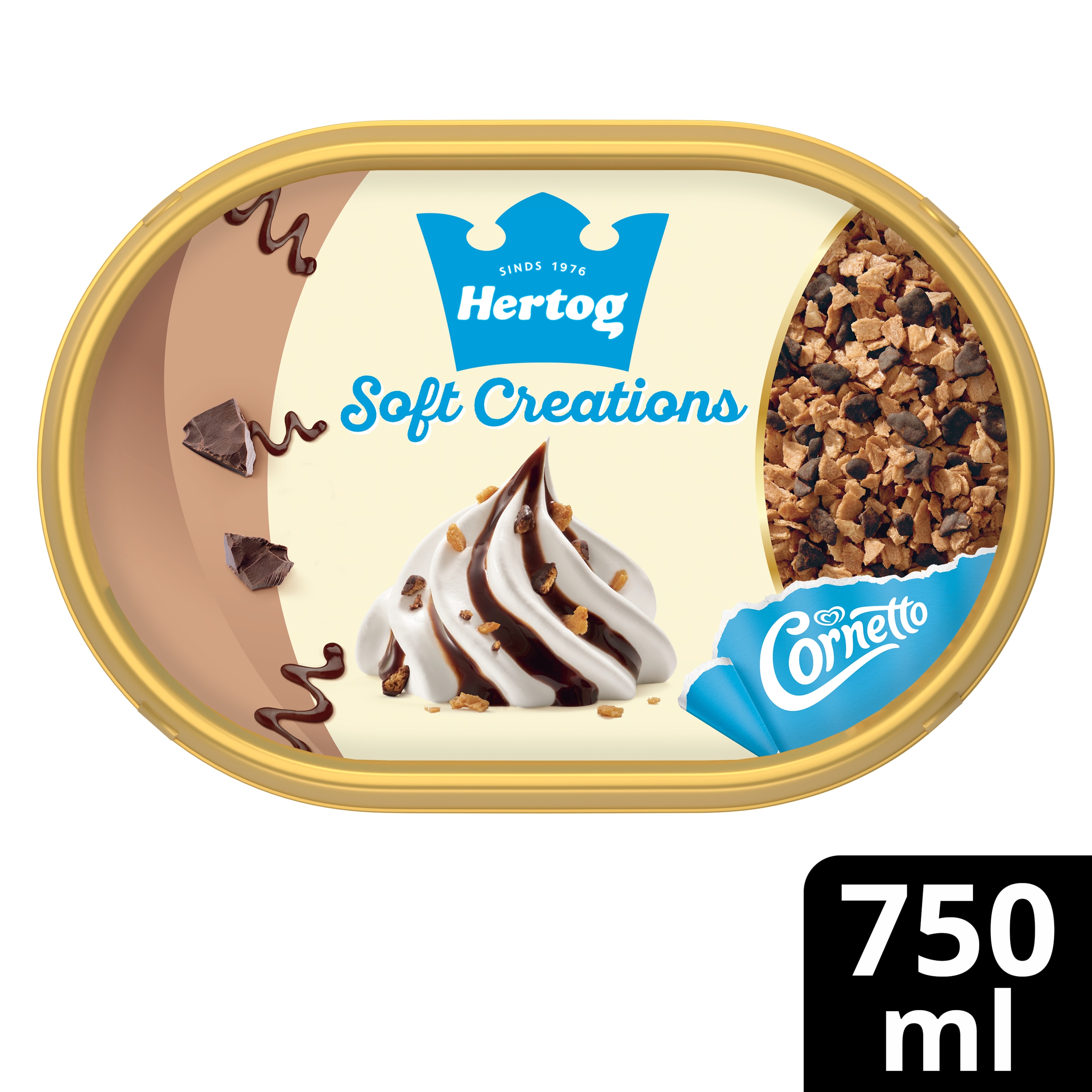 Soft Creations Vanille Softijs met chocoladesaus 750 ml