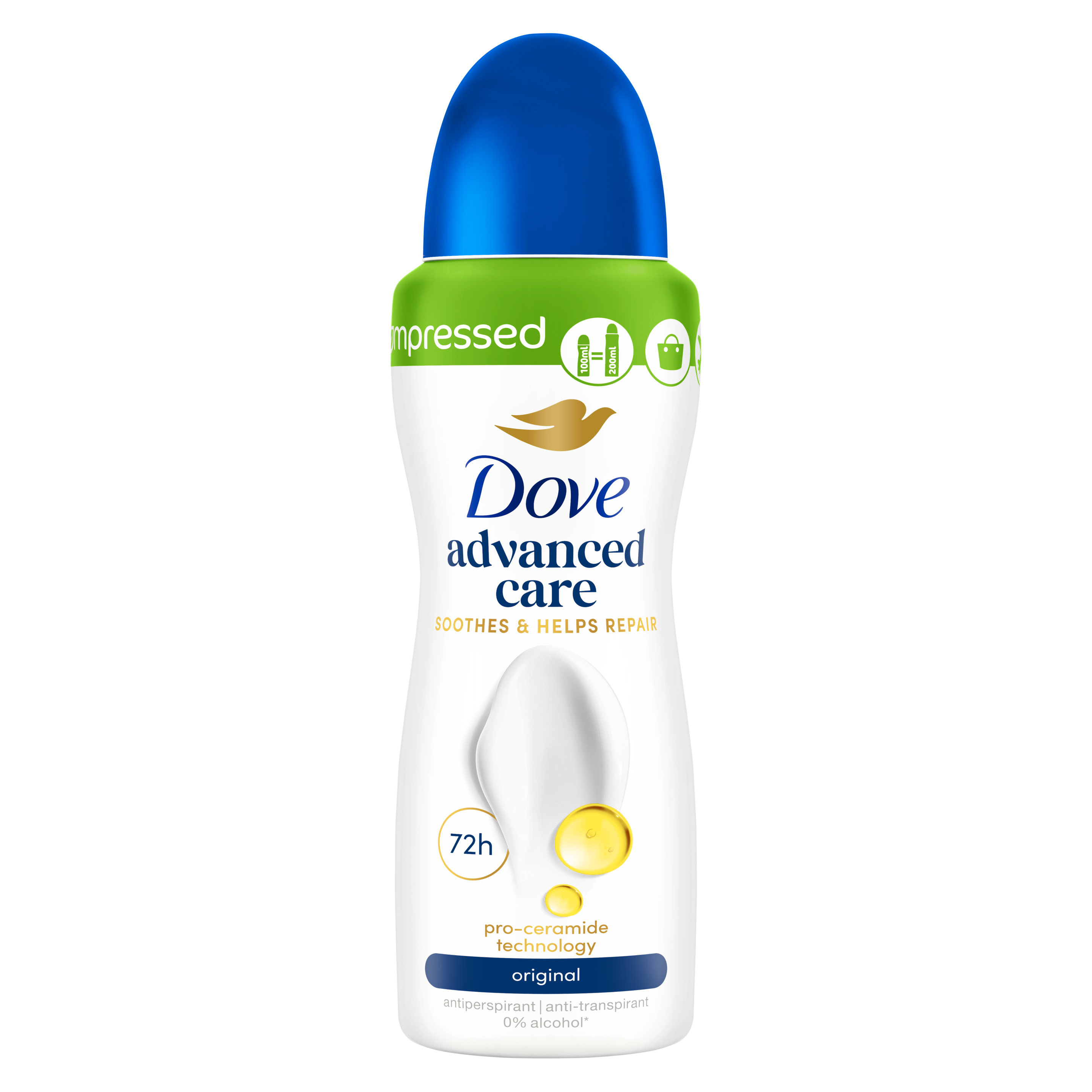 Dove Apaise & Aide à Réparer Spray Anti-Transpirant Original 200ml packshot