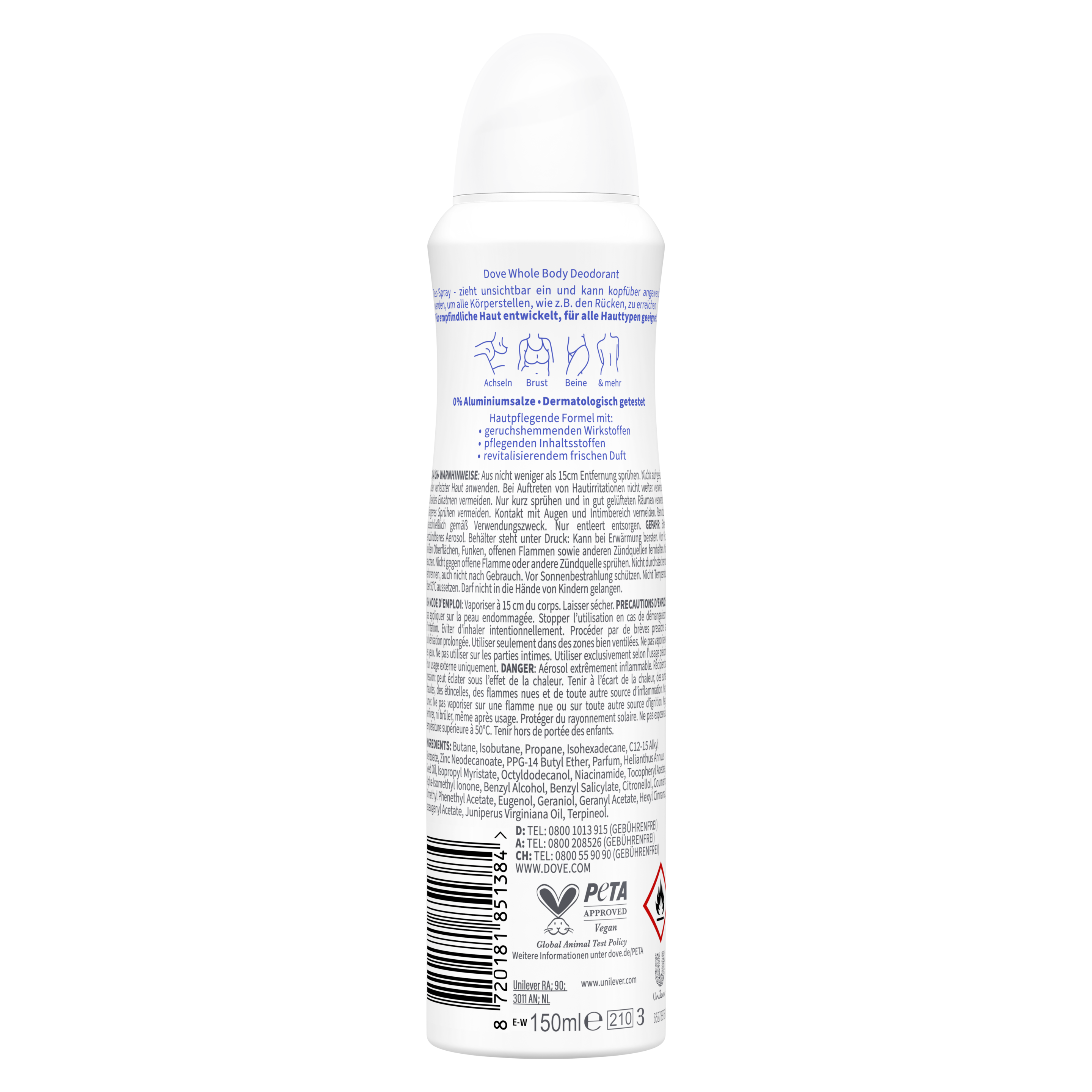 Dove Whole Body Deo Original Deodorant-Spray