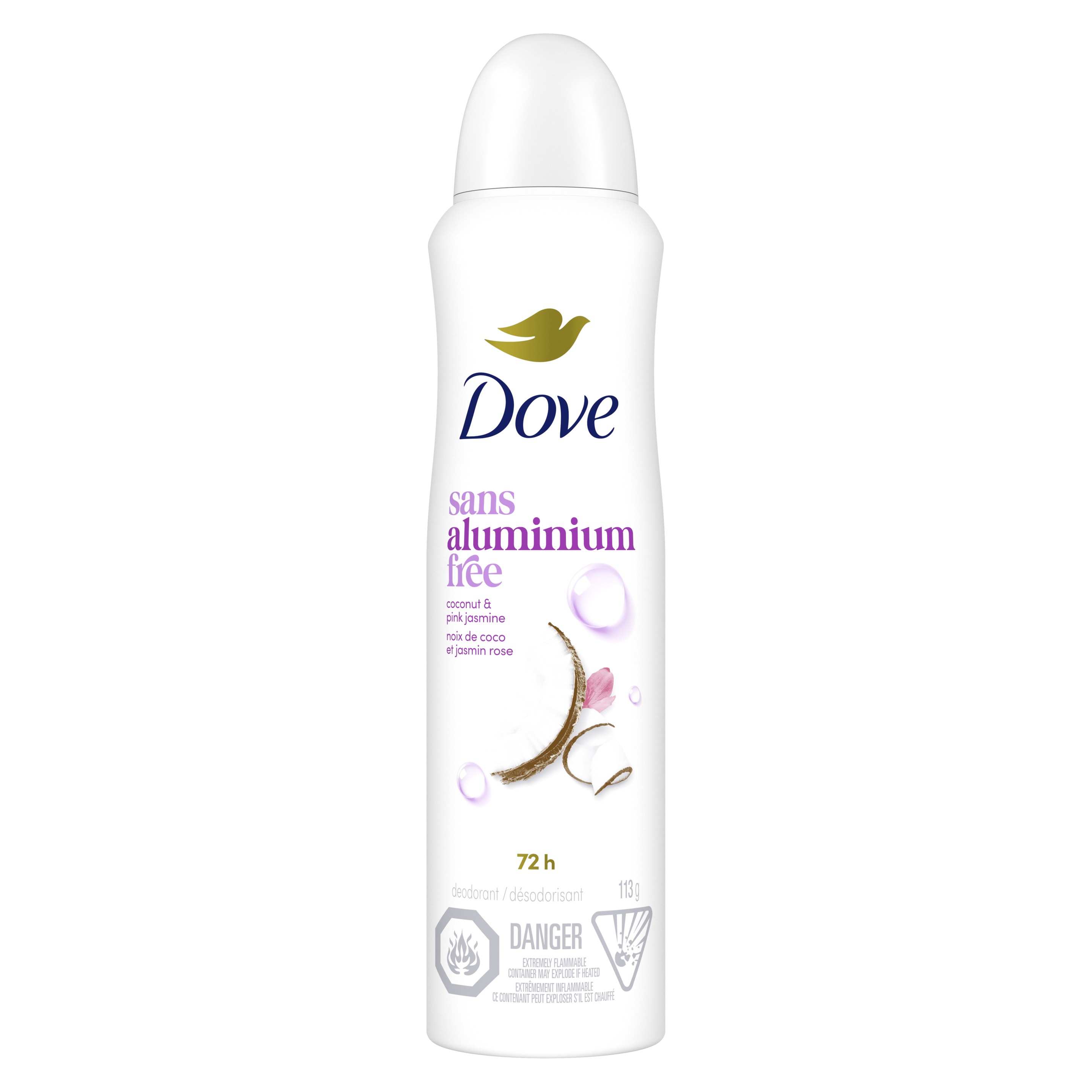 Aluminium Free Deodorant Dry Spray Coconut & Pink Jasmine Scent 113g packshot