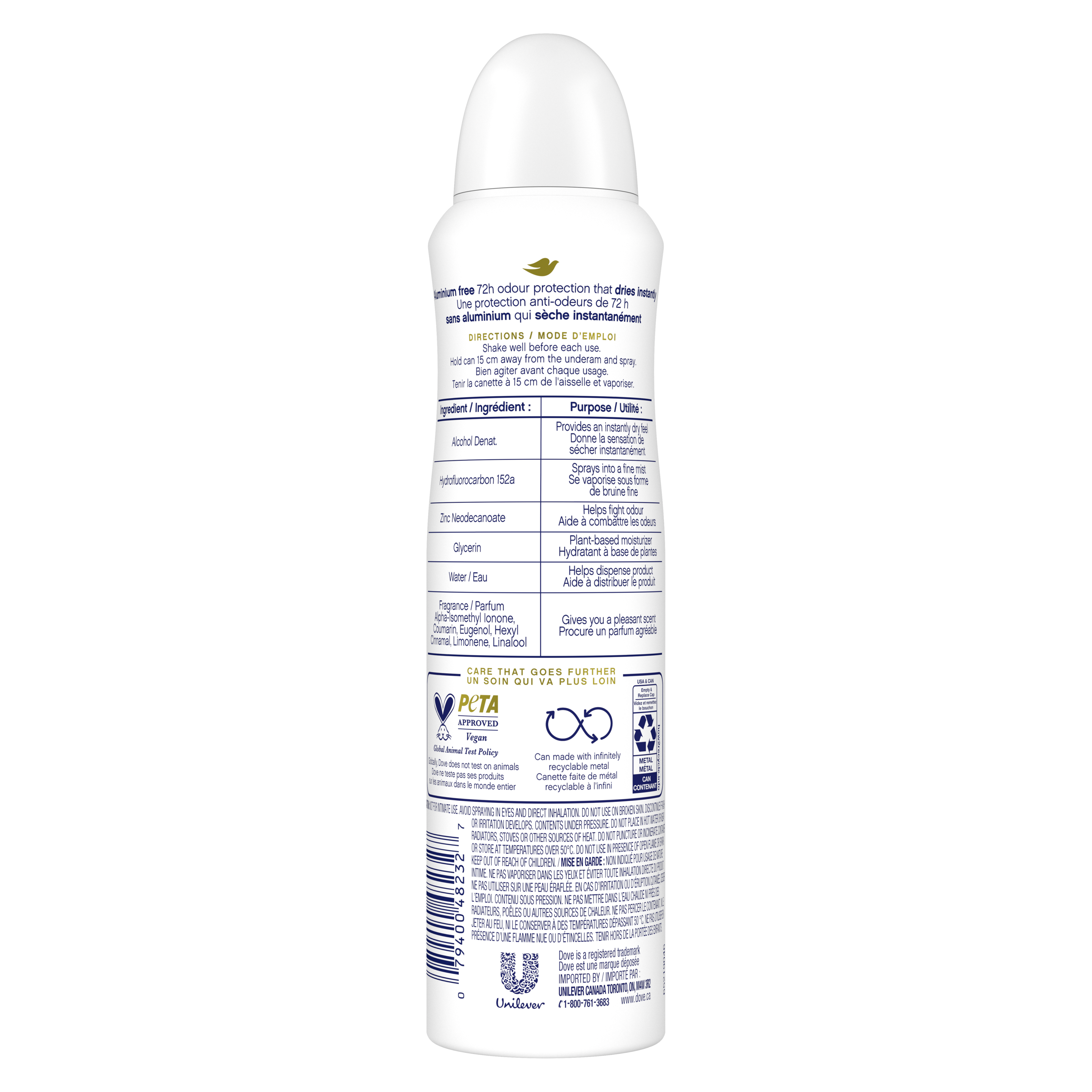 Aluminium Free Deodorant Dry Spray Coconut & Pink Jasmine Scent