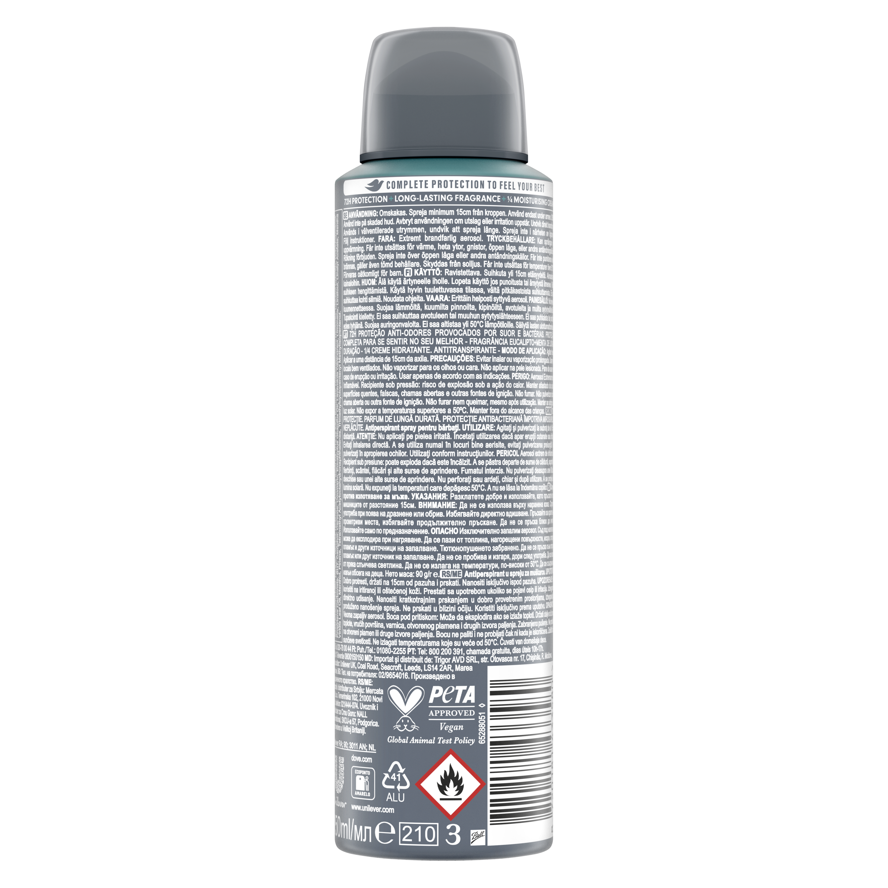 Dove Men+Care 72h Advanced Eucalyptus + Mint Spray 150 ml