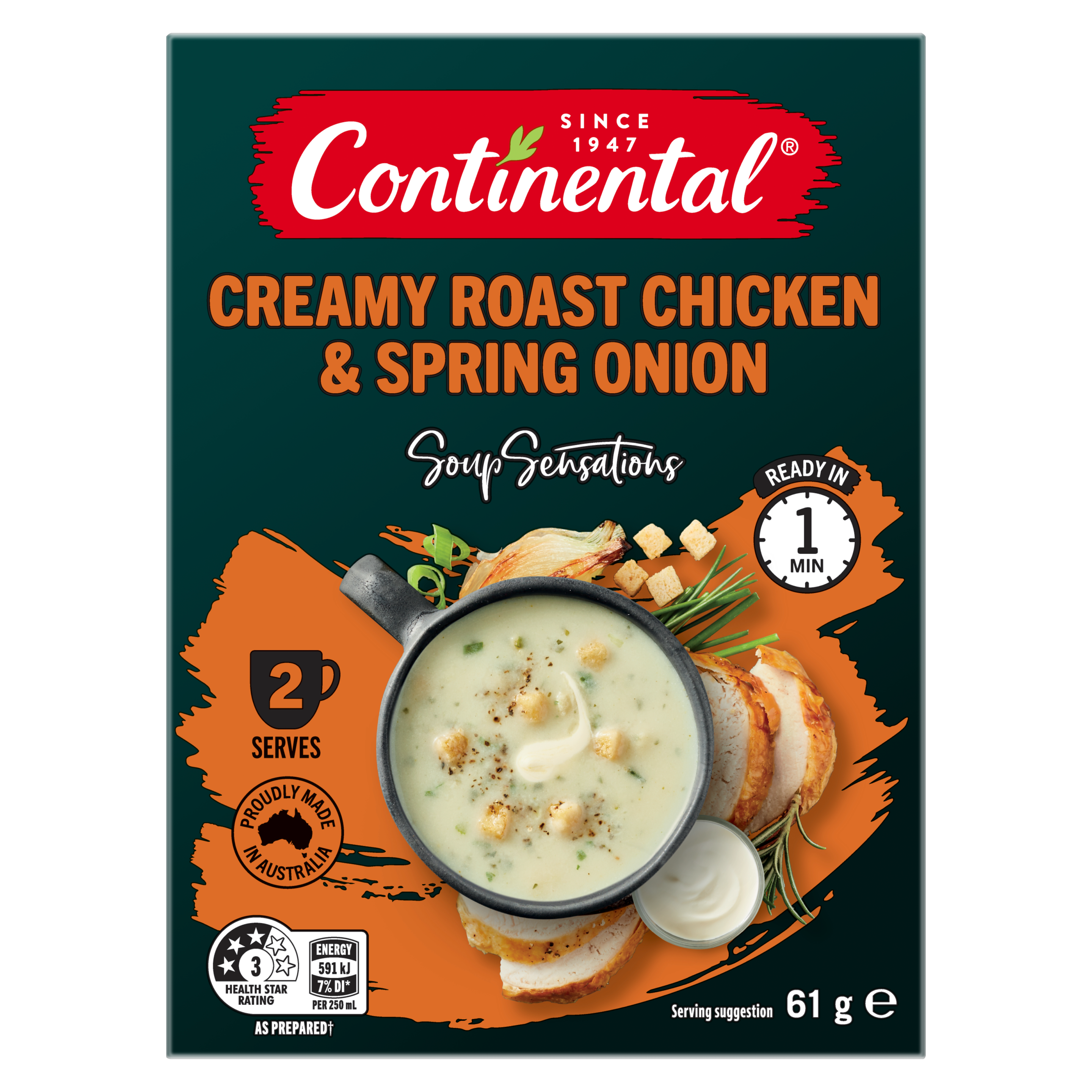 Creamy Roast Chicken & Spring Onion with Roasted Garlic Croutons