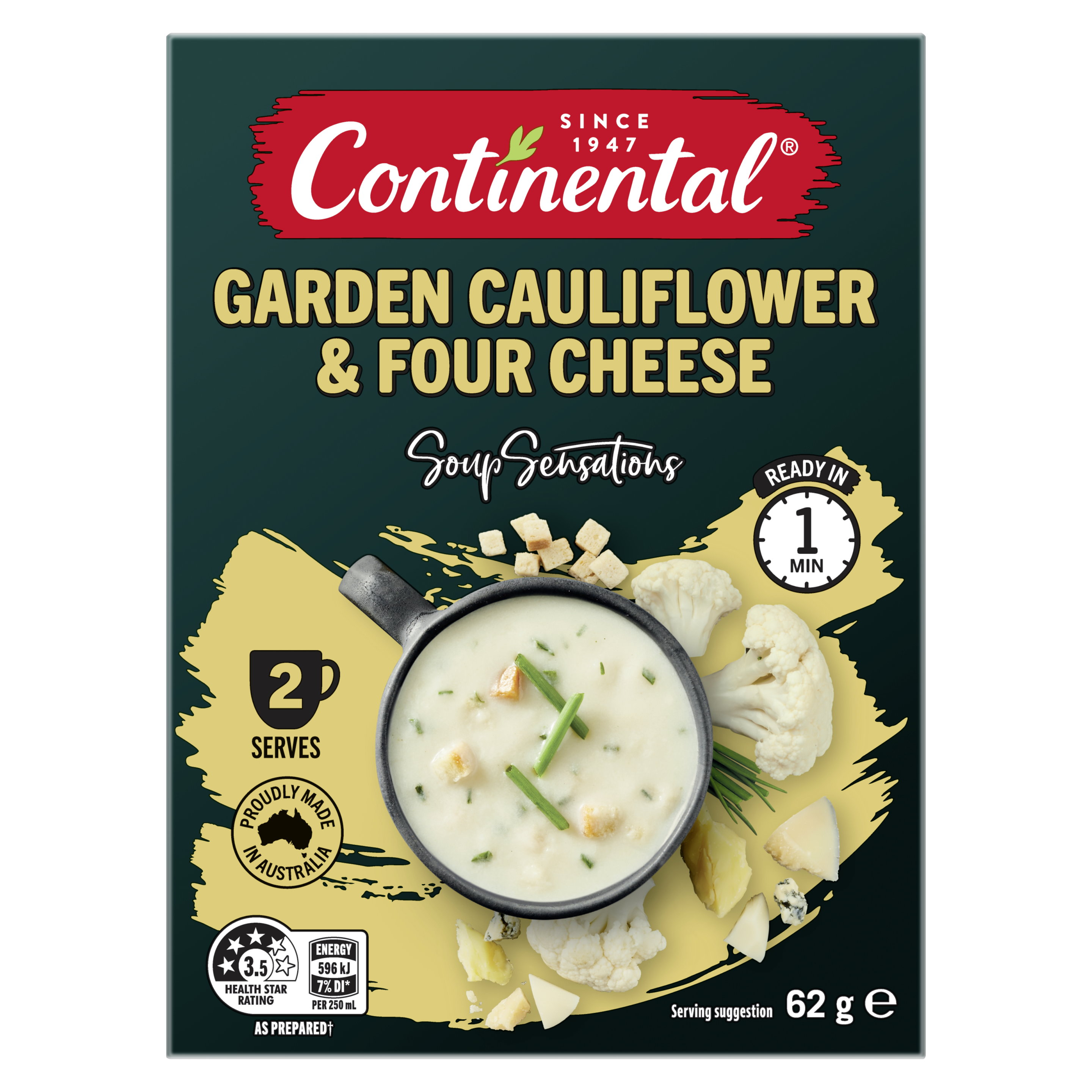 Garden Cauliflower & Four Cheese with Parmesan Croutons