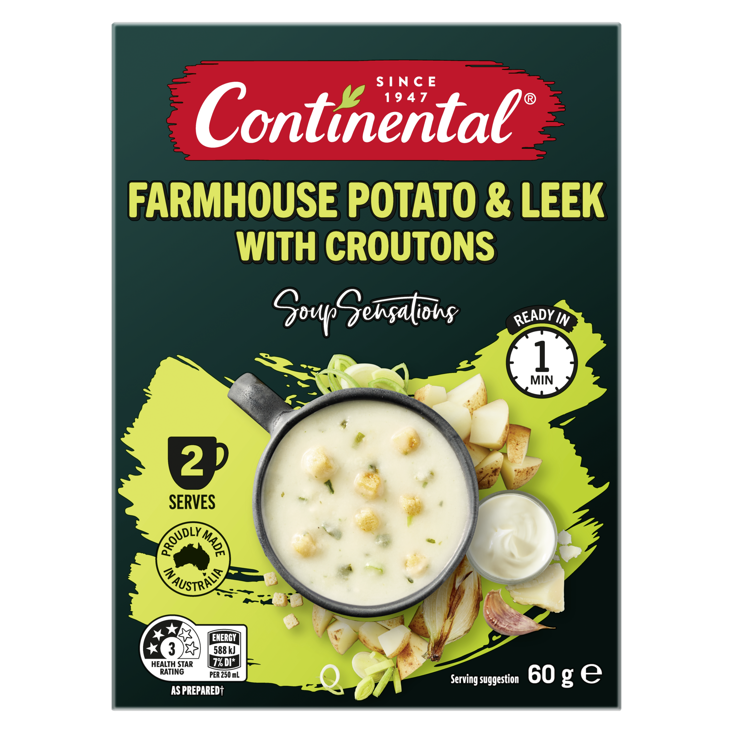 Farmhouse Potato & Leek with Roasted Garlic Croutons