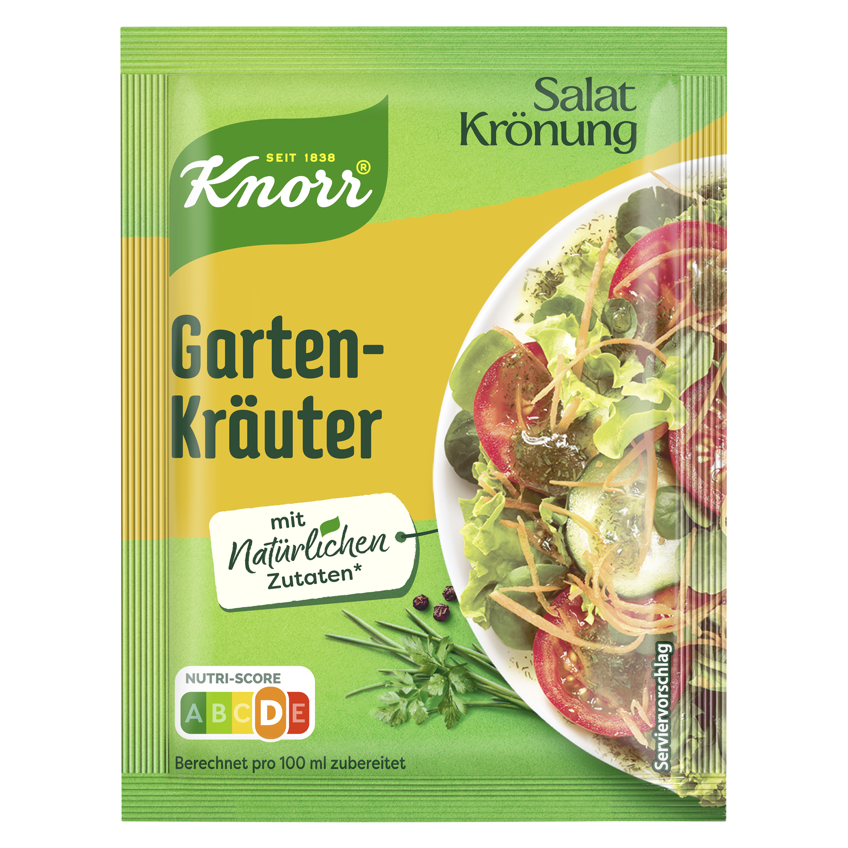 Knorr Salatkrönung Gartenkräuter für ein leckeres Salatdressing mit feinem Kräutergeschmack 5x 3 Portionen packshot