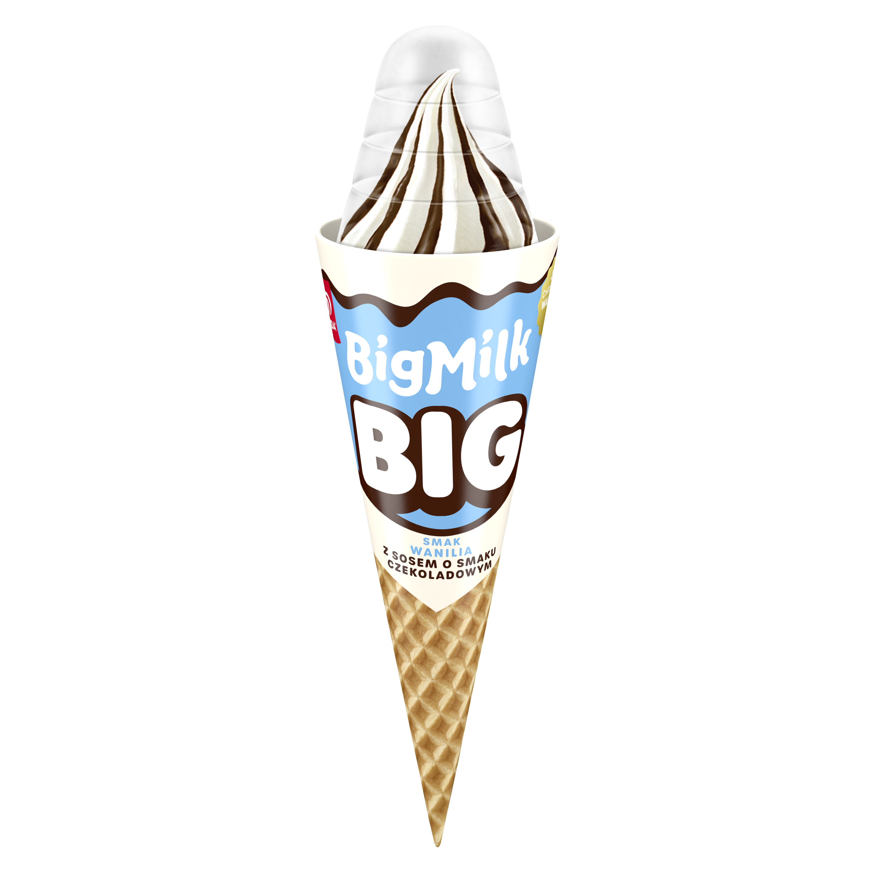 BIG MILK Big Rożek Waniliowy z Sosem Czekoladowym 140ml