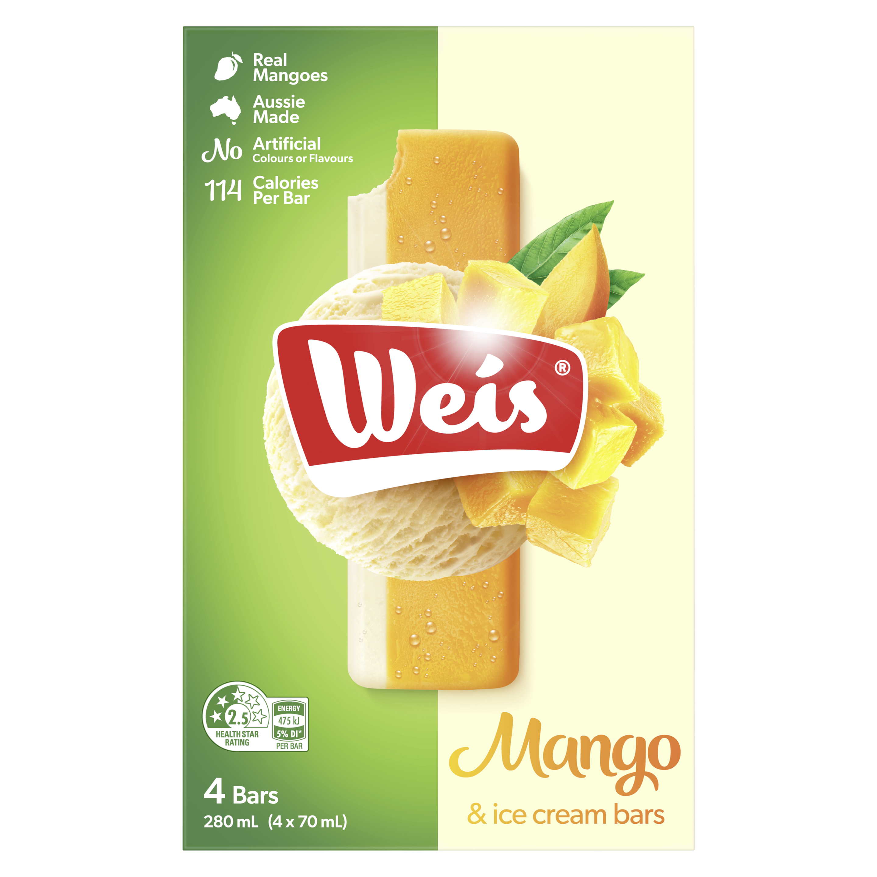 Weis Mango & Ice Cream Bar packshot
