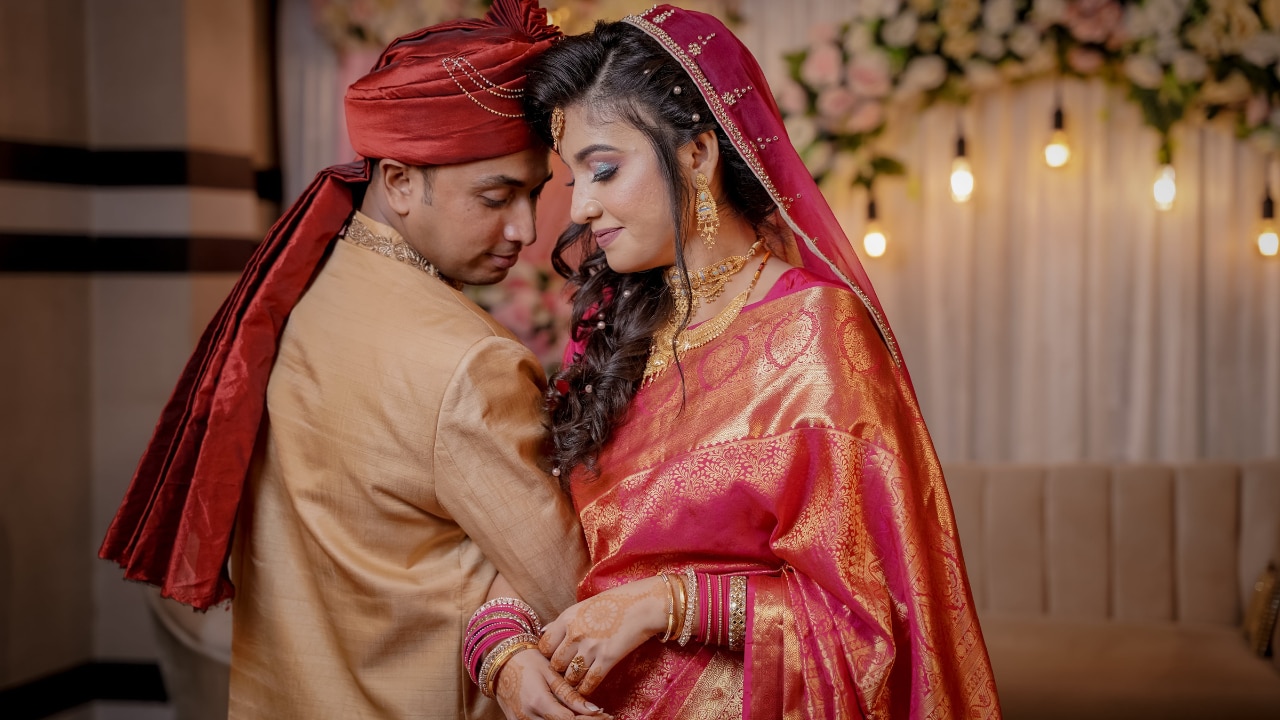 South Indian Bride Matching the Groom