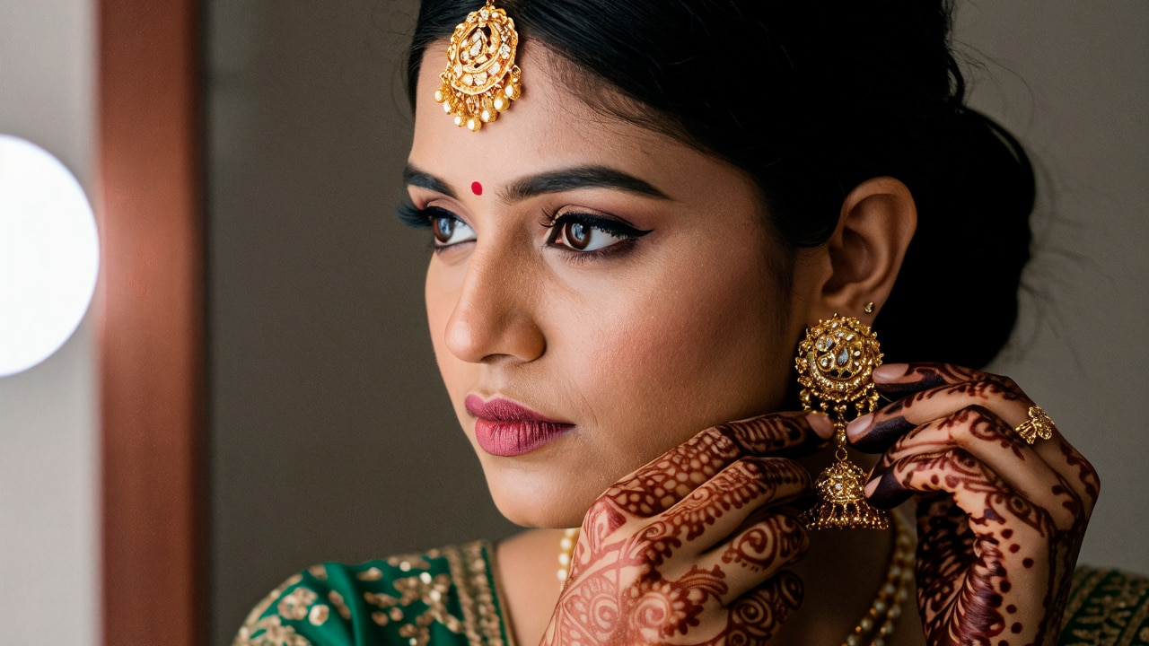 Traditional South Indian Bridal Makeup with a Modern Twist