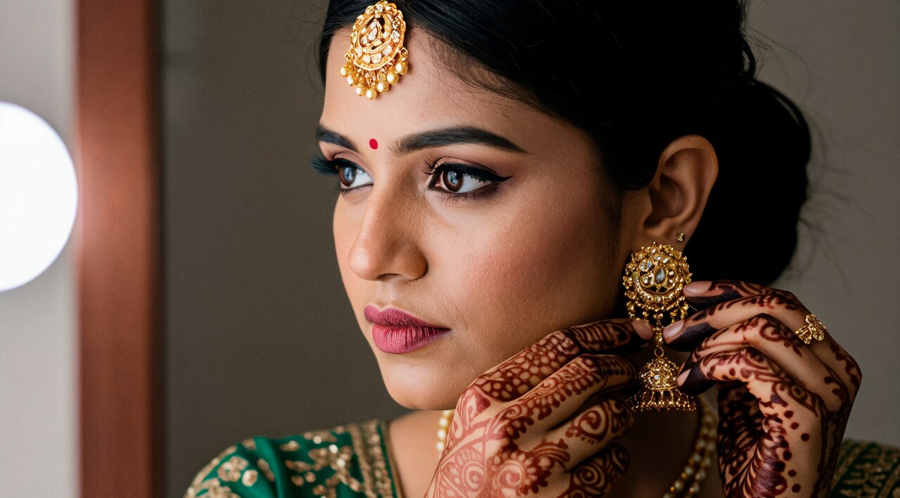 Traditional South Indian Bridal Makeup with a Modern Twist