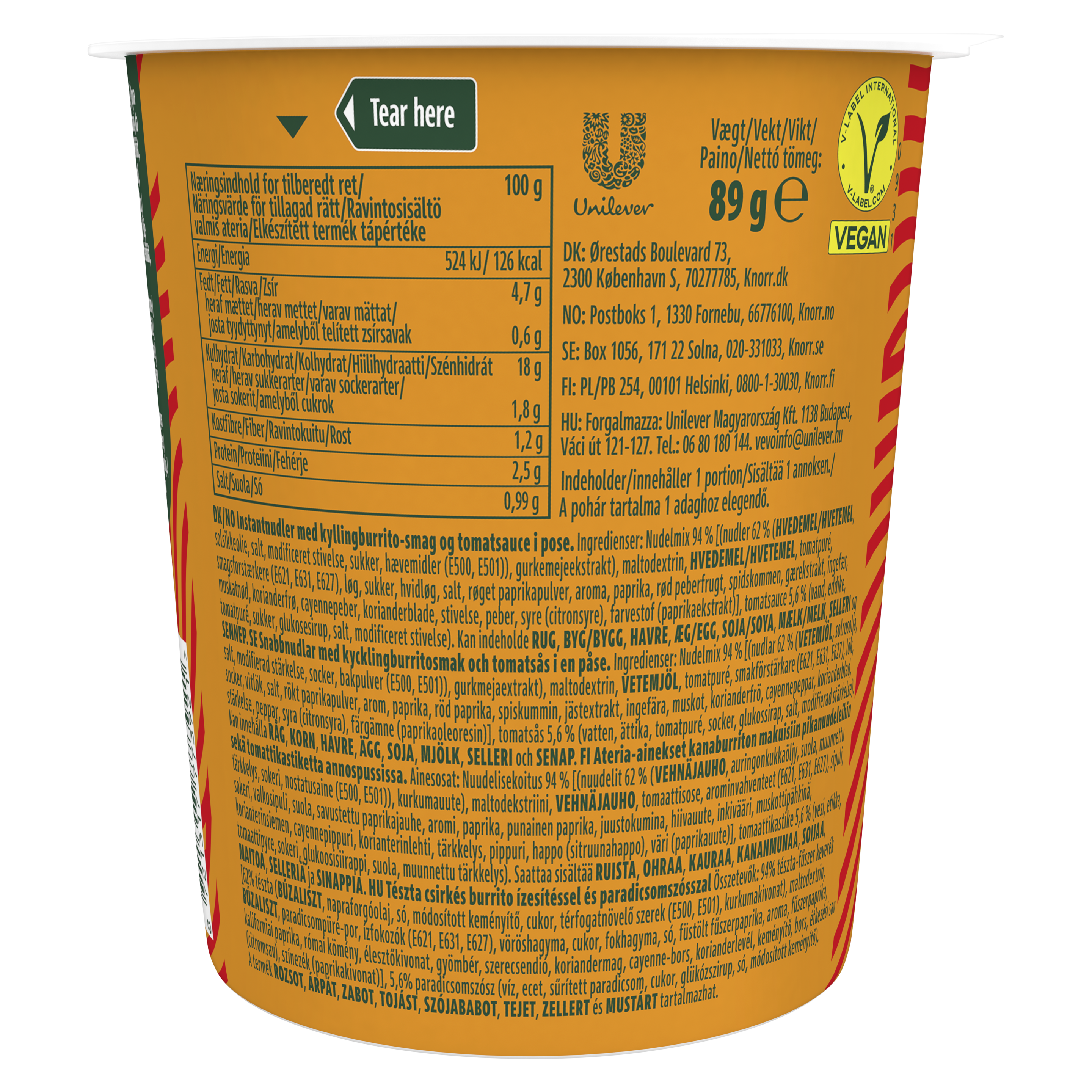 KNORR Snack tészta Csirkés burrito ízesítéssel