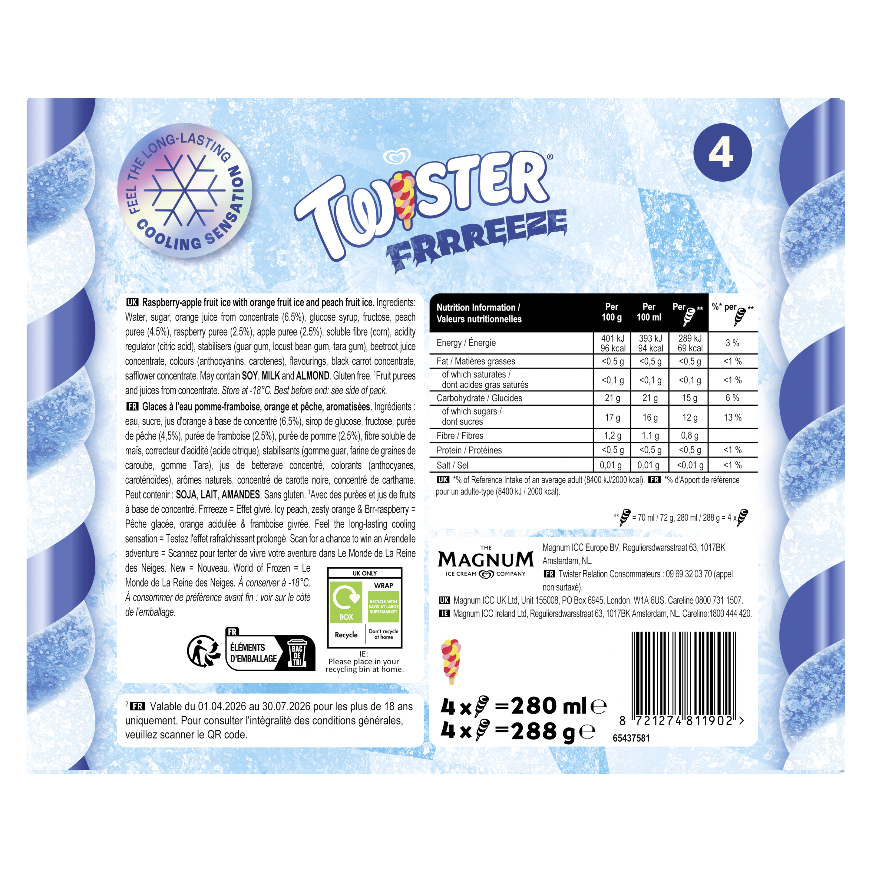 Twister Glace à l'Eau MONSTER 280 ML packshot