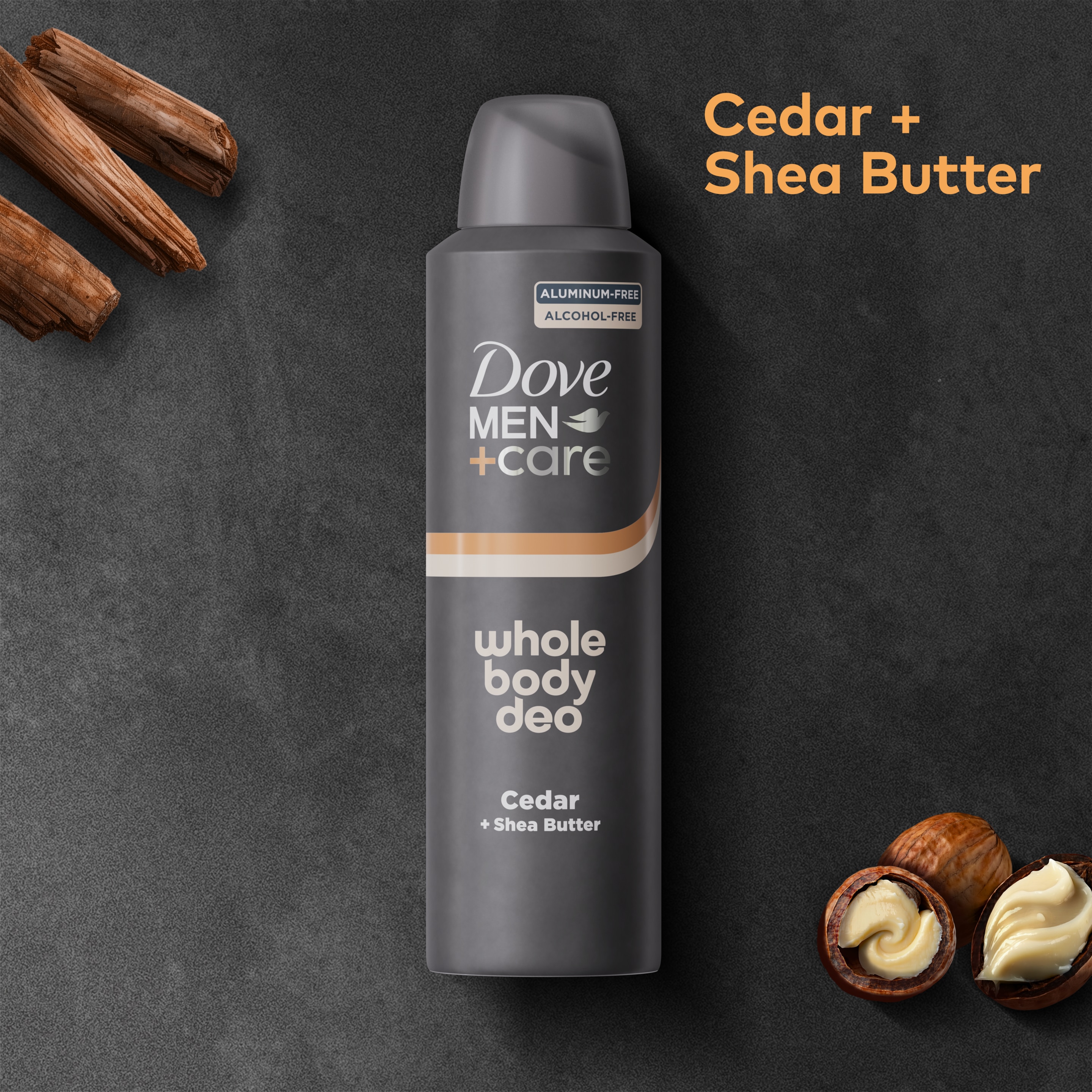 Dove Men+Care Cedar + Shea Butter Whole Body Deo
