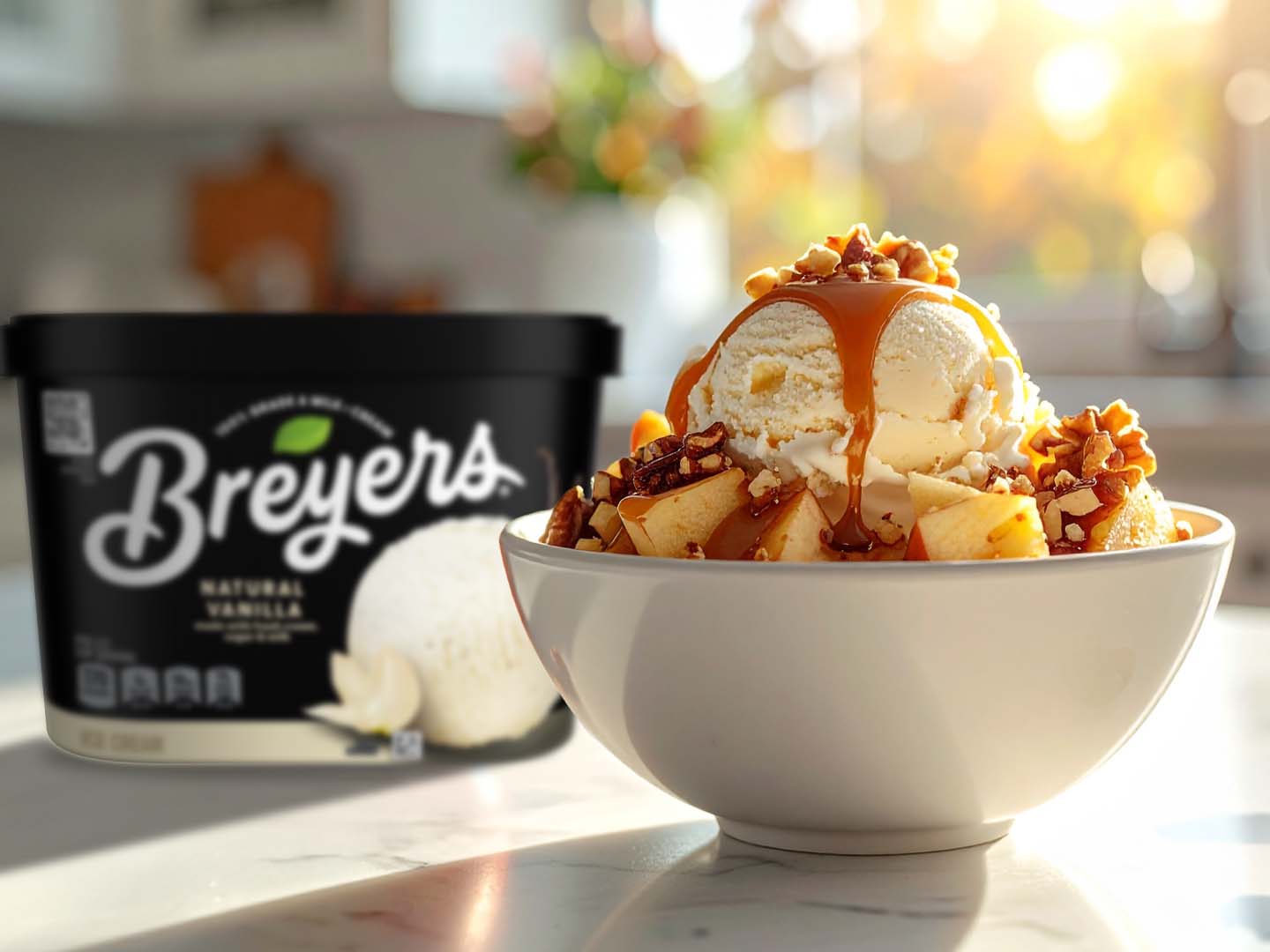Breyers® Caramel Apple Walnut Sundaes