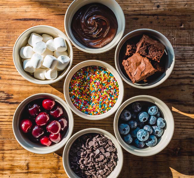 Sweet selection of Sundae toppings