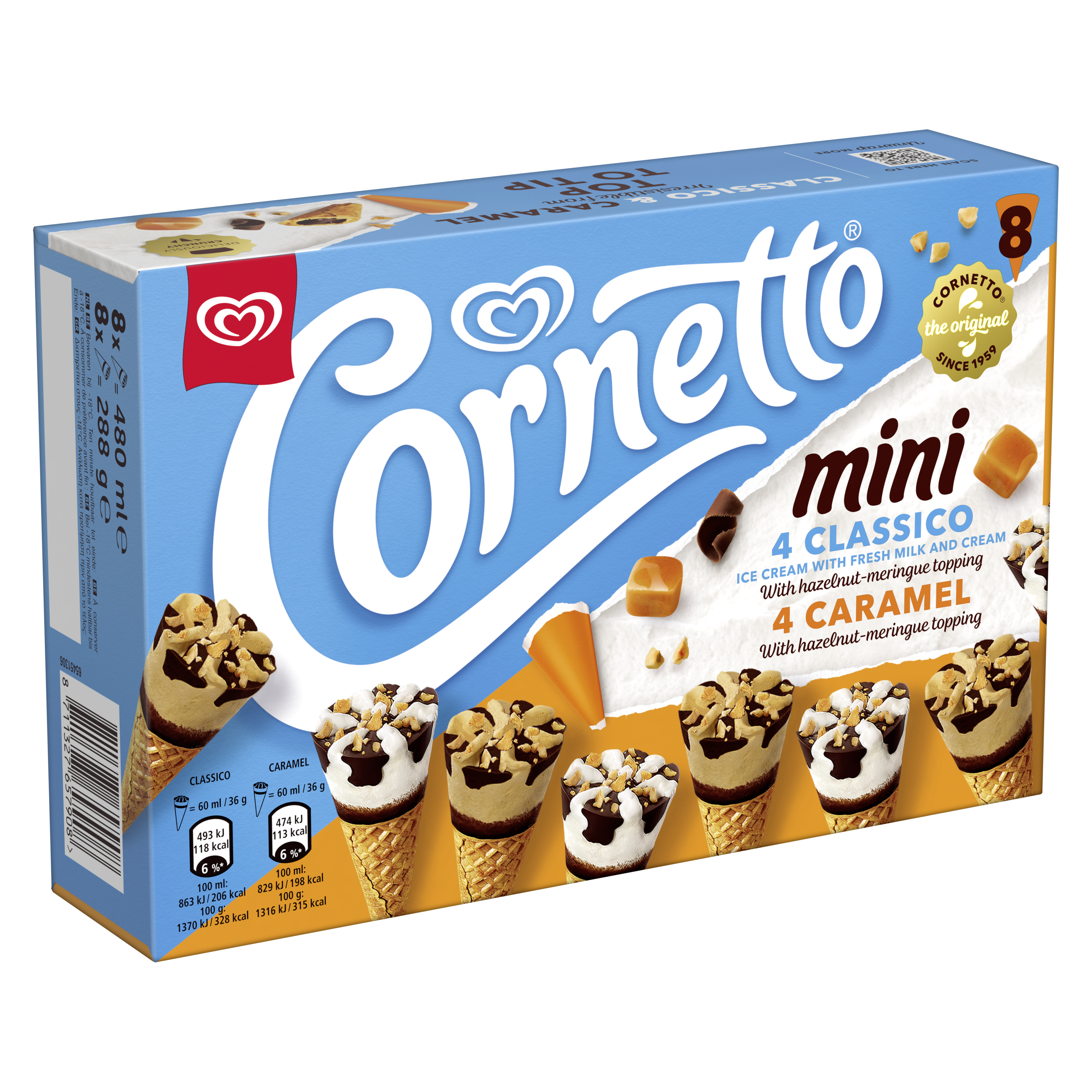Cornetto Caramel Mix Multipack 60ml x8 packshot