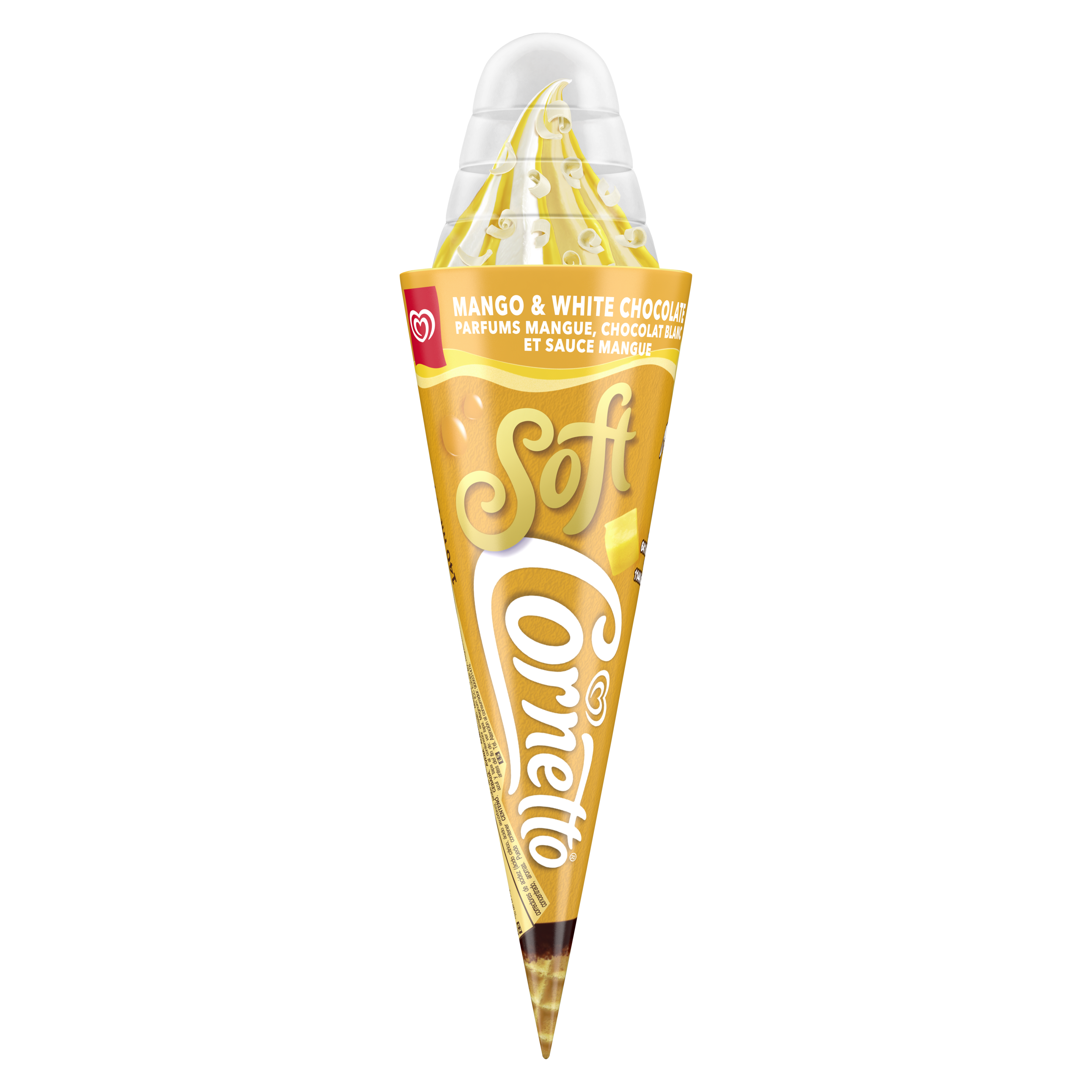 Cornetto Glace à l'italienne parfums Mangue & Chocolat Blanc