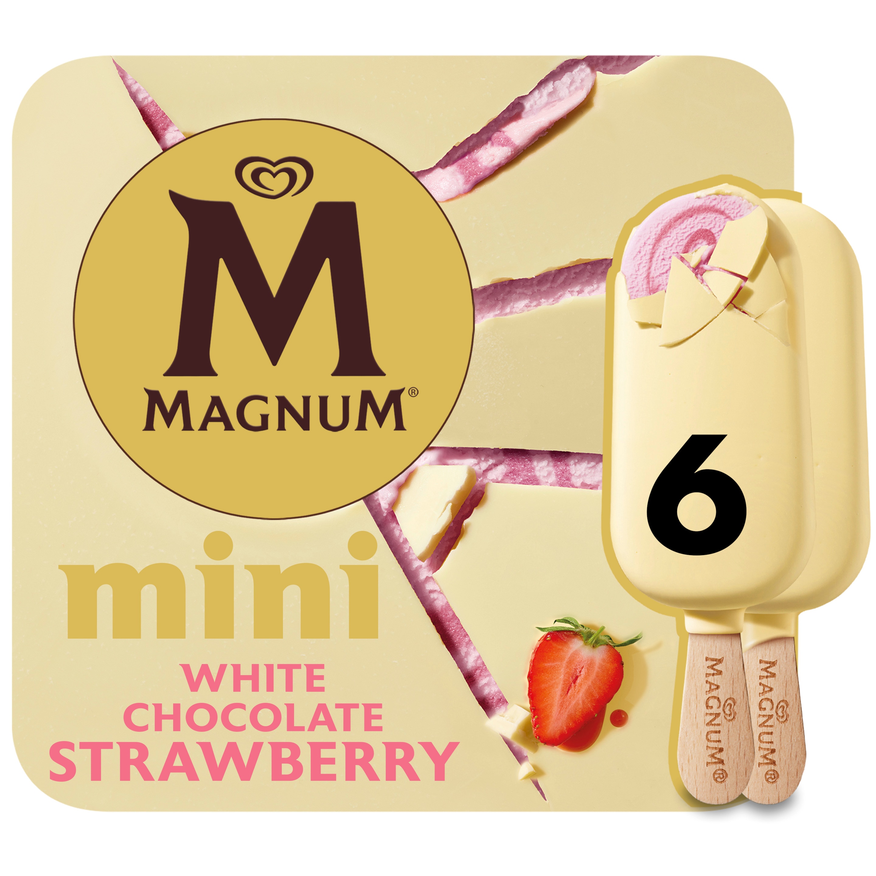 Magnum Mini White chocolate Strawberry 6 x 55 ml - Magnum Österreich packshot