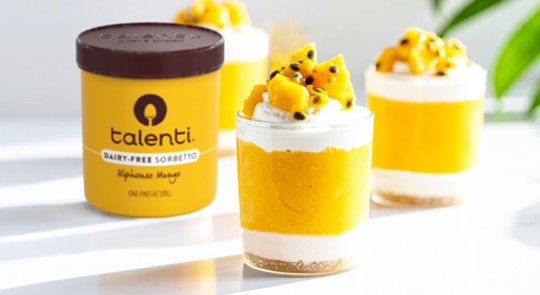 Alphonso Mango Cheesecake Cups made with Talenti Alphonso Mango Sorbetto