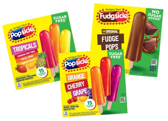 Packs of Popsicle Sugar-Free pops.