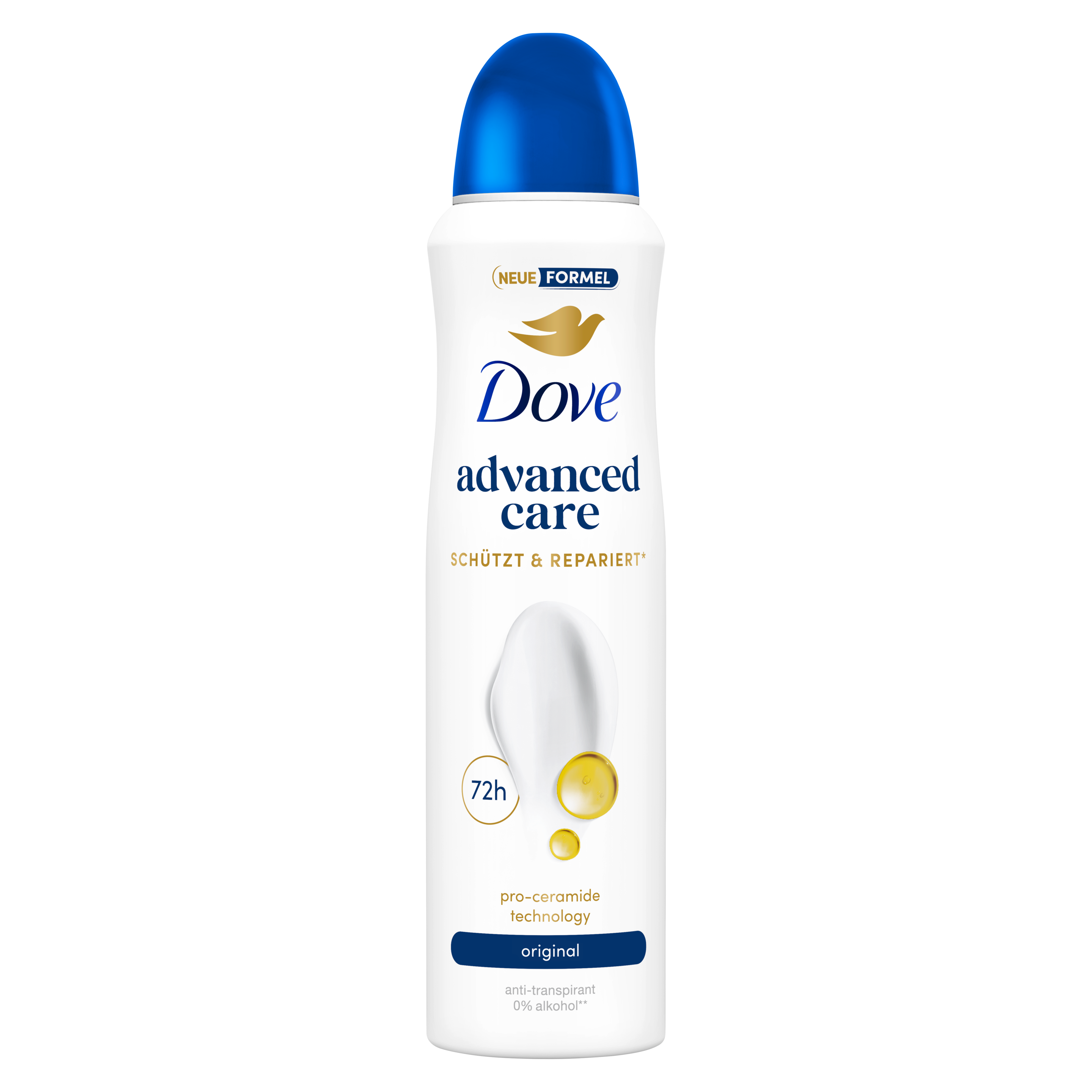 Advanced Care Original Anti-Transpirant Deospray in einem weiß-blauen Design packshot