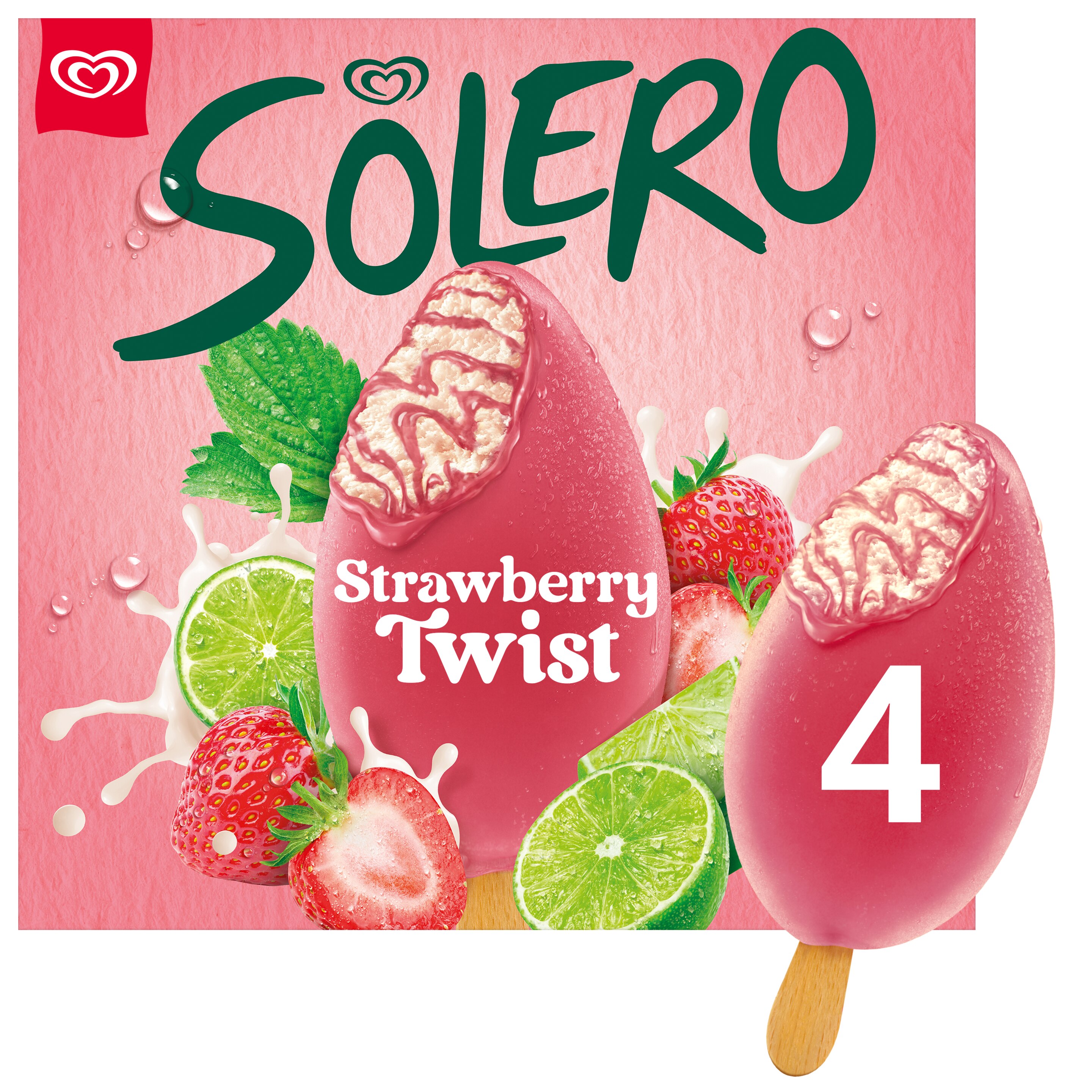 Solero Bâtonnets de Glace STRAWBERRY TWIST 360 ML packshot