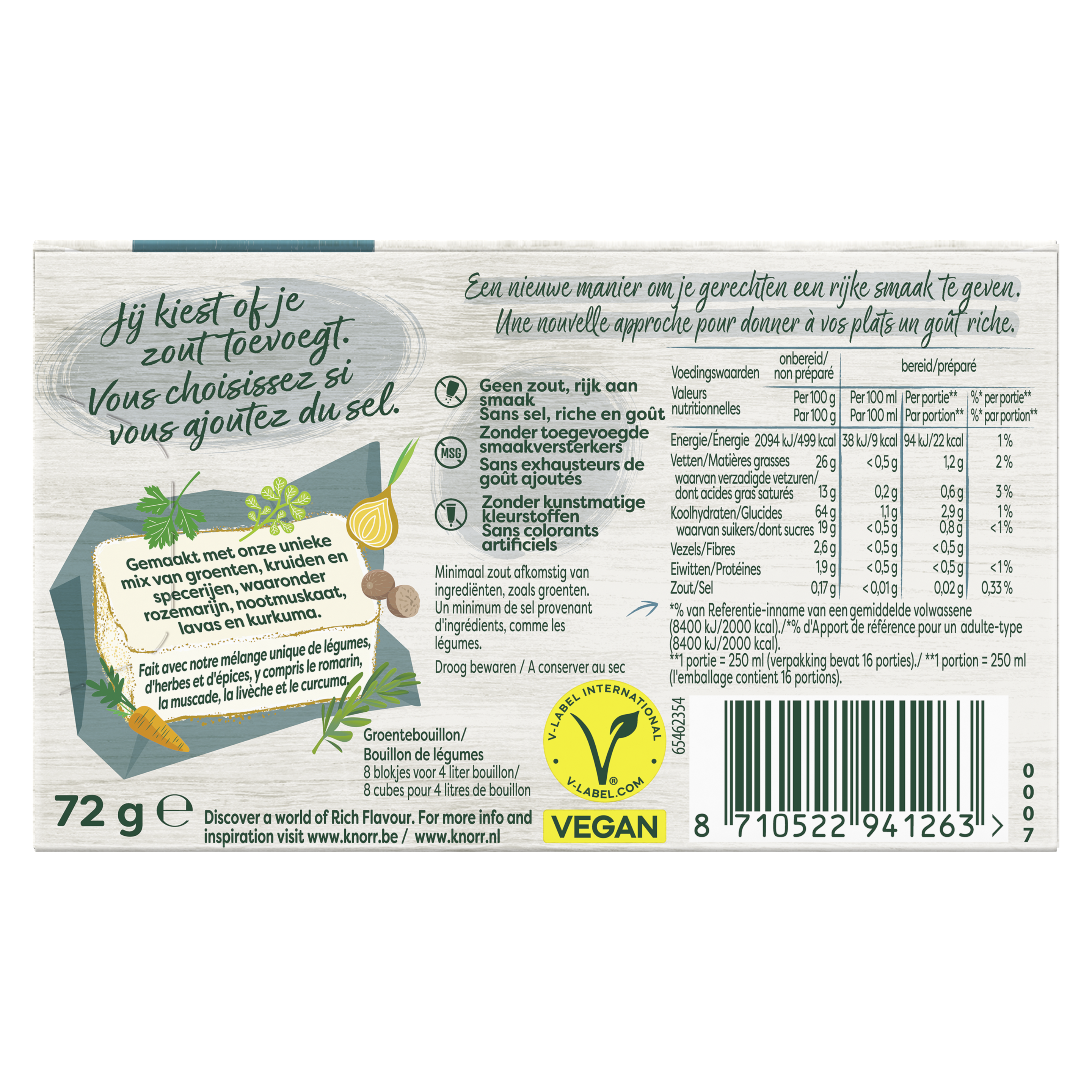 Zero-salt groenten bouillon