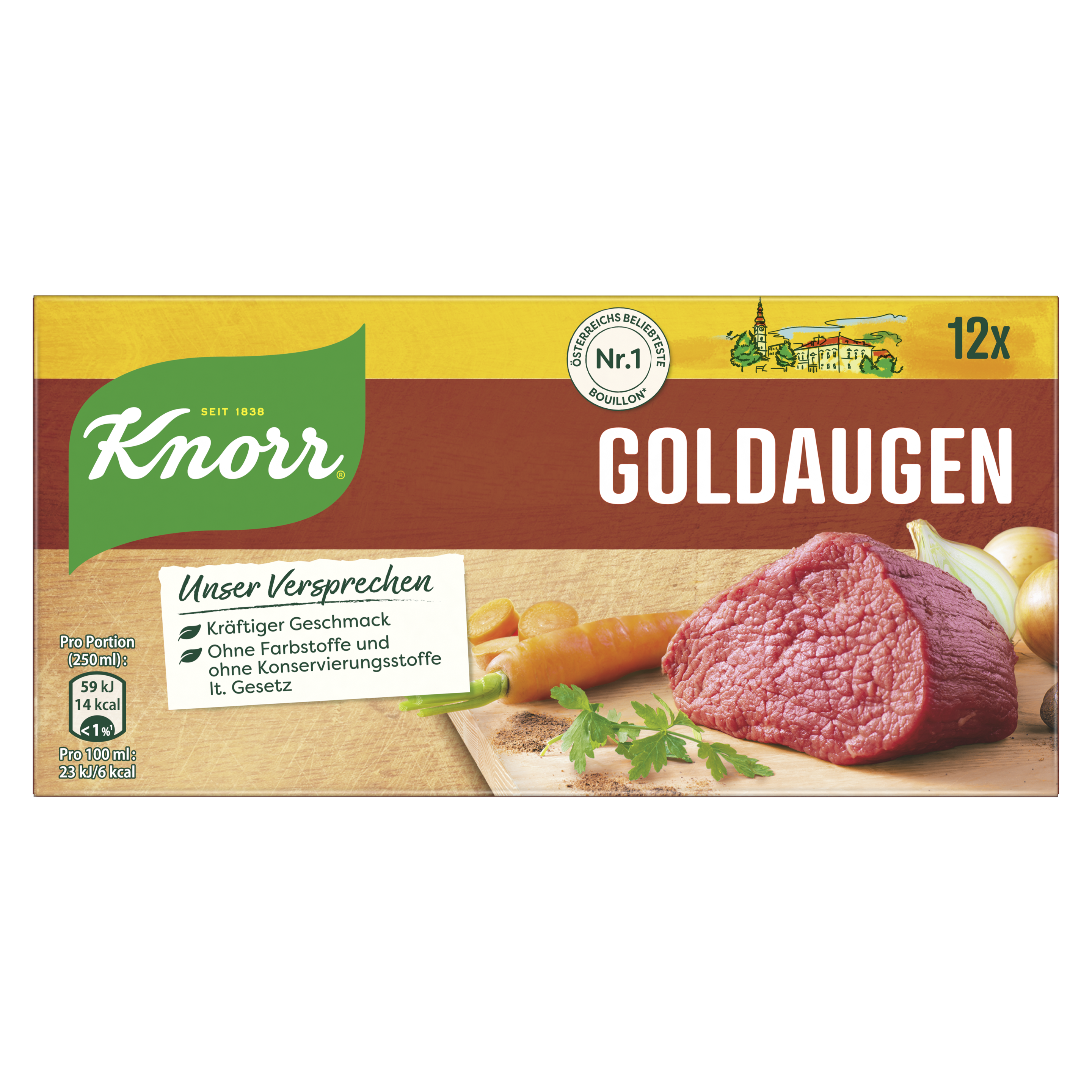 Knorr Goldaugen Rindsuppe Würfel 24 Portionen packshot