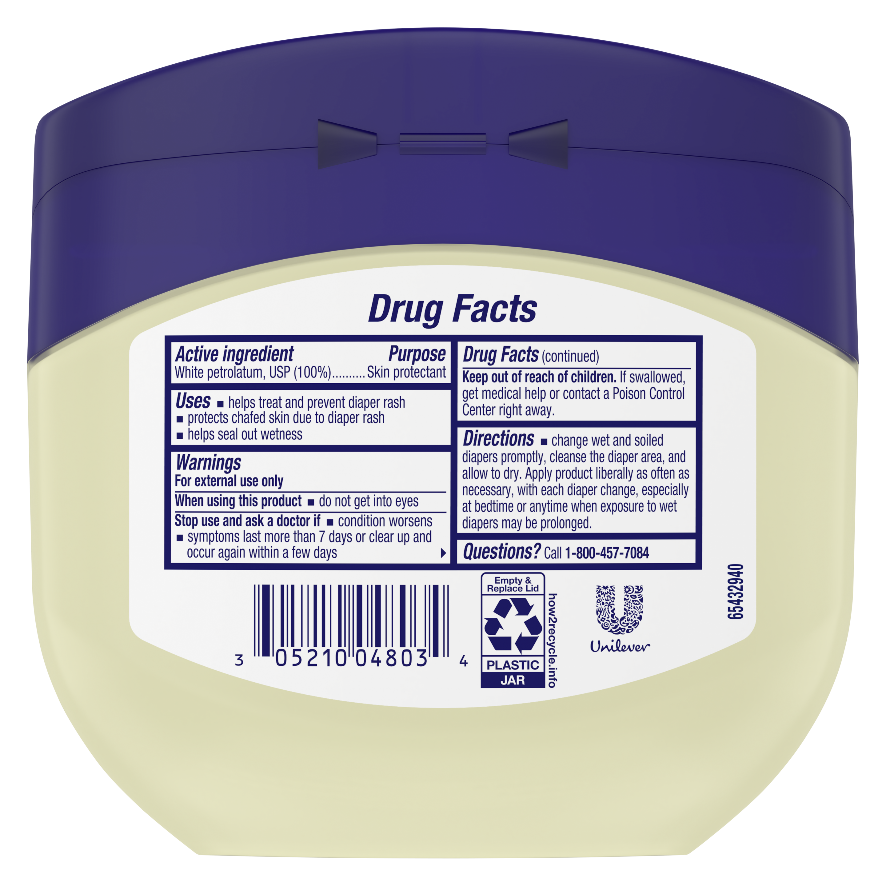 Vaseline® Baby Healing Jelly™ back of pack