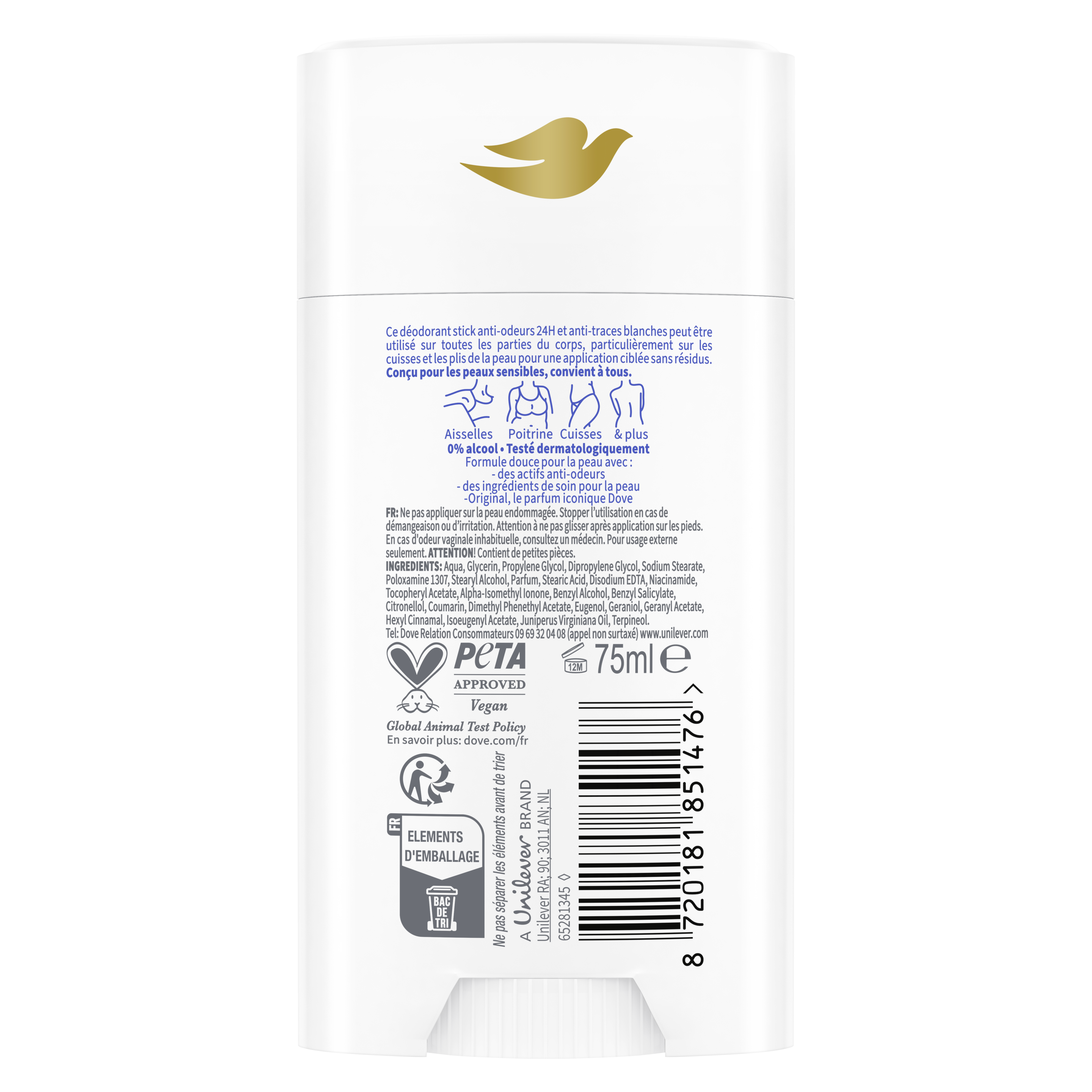 Déodorant pour tout le corps Original stick 75ml