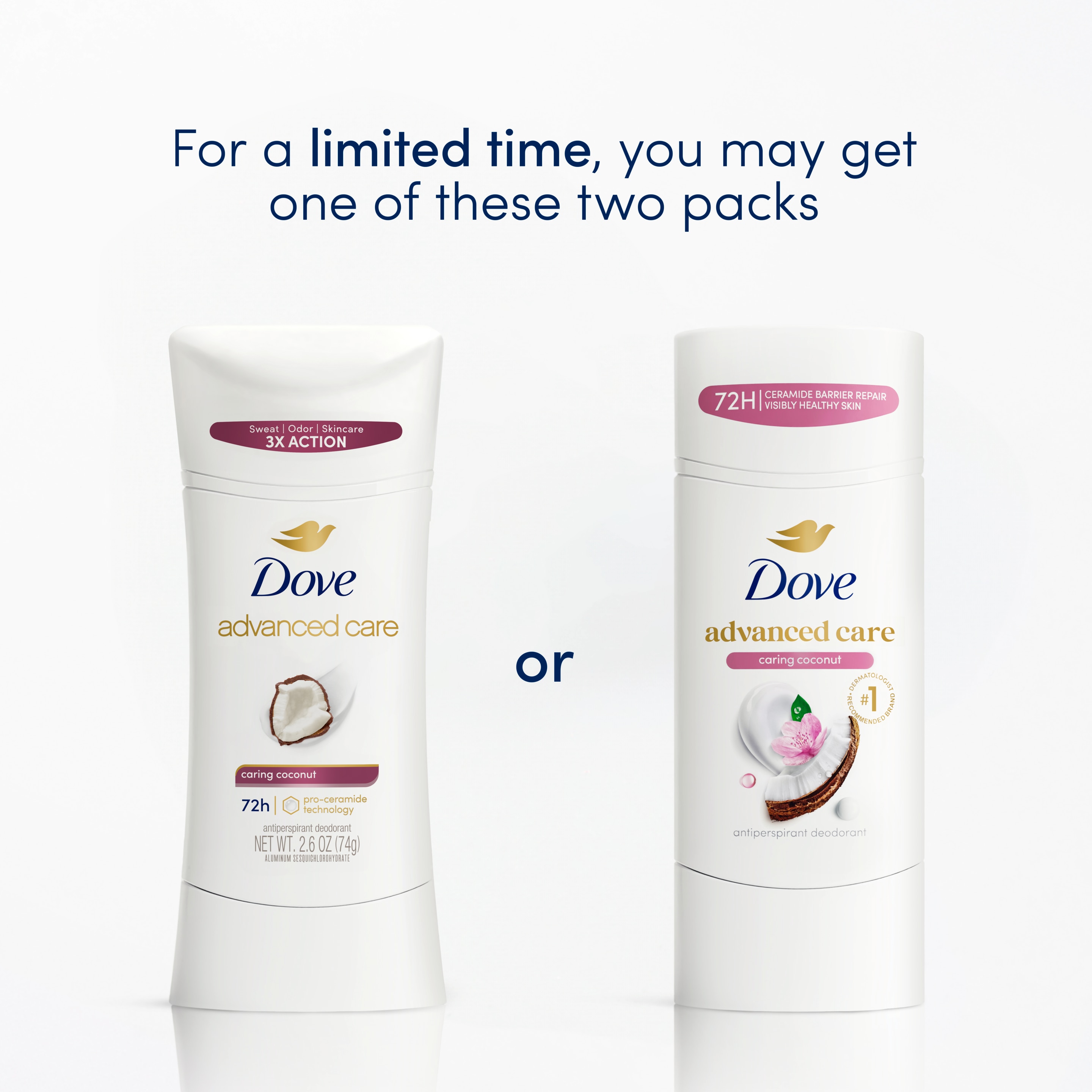 Advanced Care Caring Coconut Antiperspirant Deodorant Stick