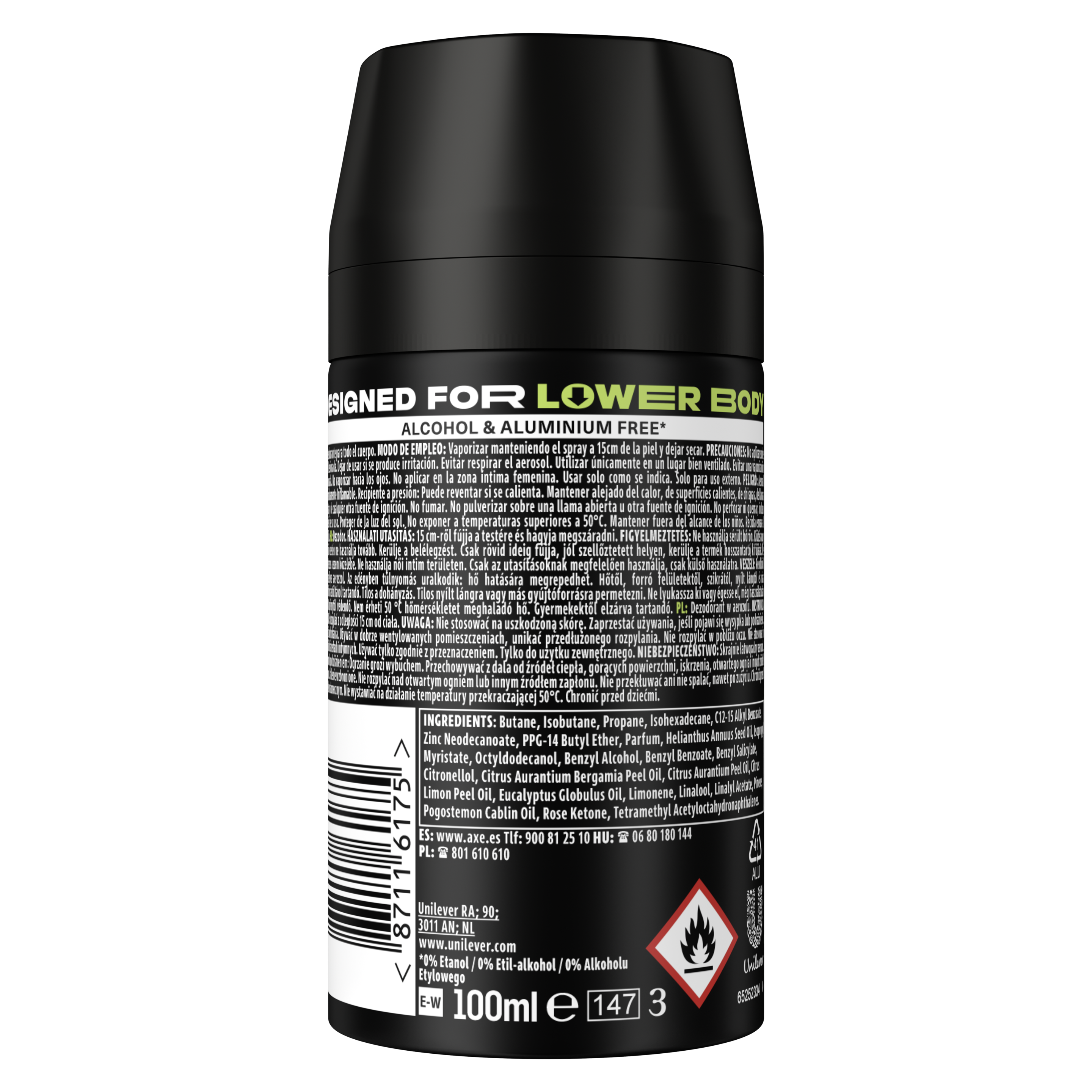 AXE Lower Body Pear & Cedarwood dezodor aeroszol 100ml