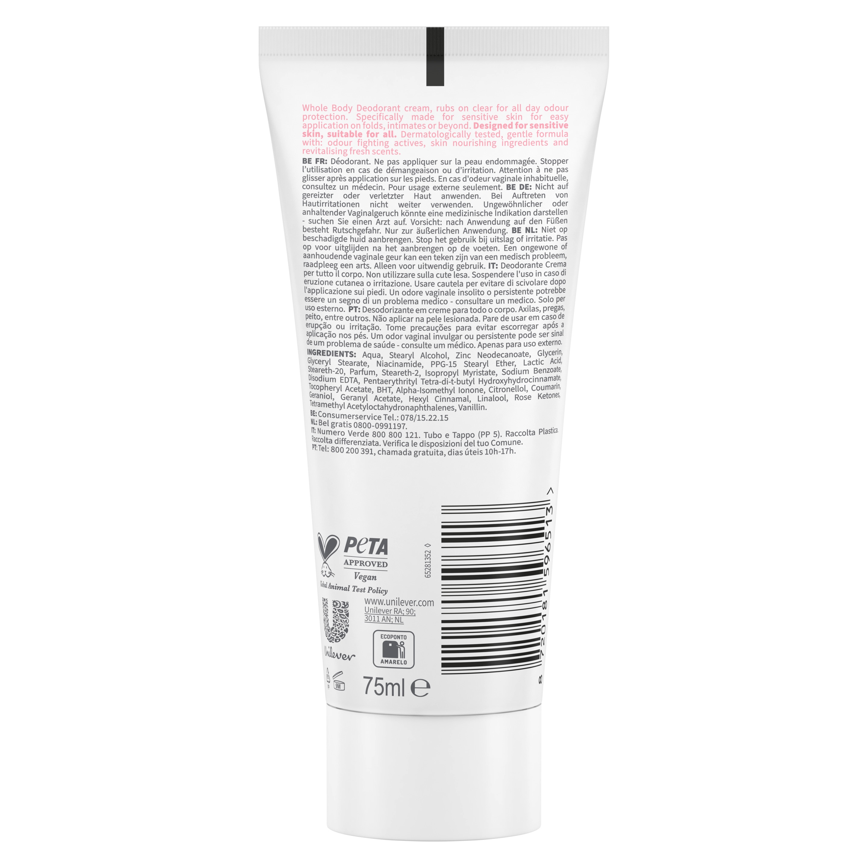 Dove Whole Body Deo Crema Lampone e Rosa