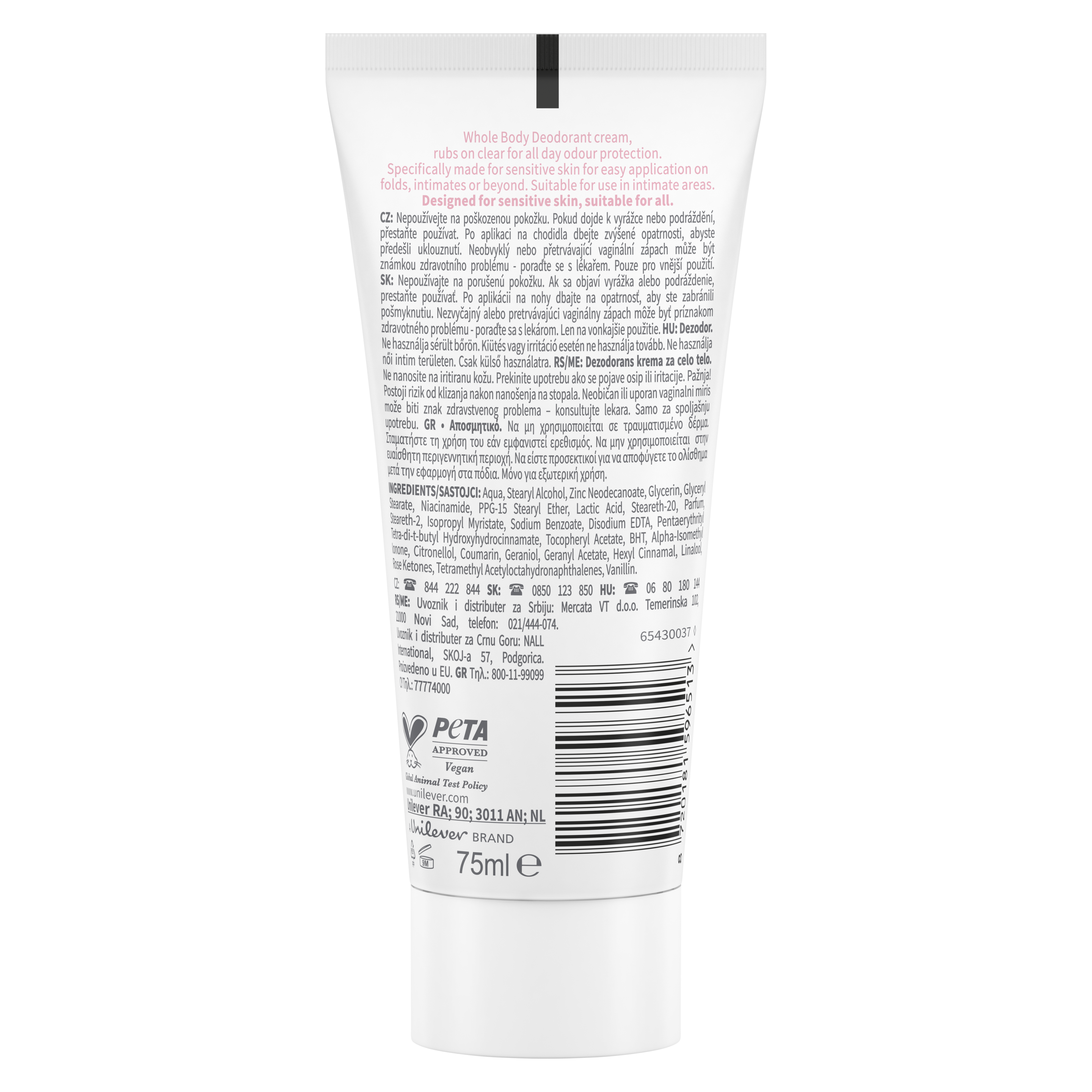 Whole Body Raspberry & Rose dezodor krém