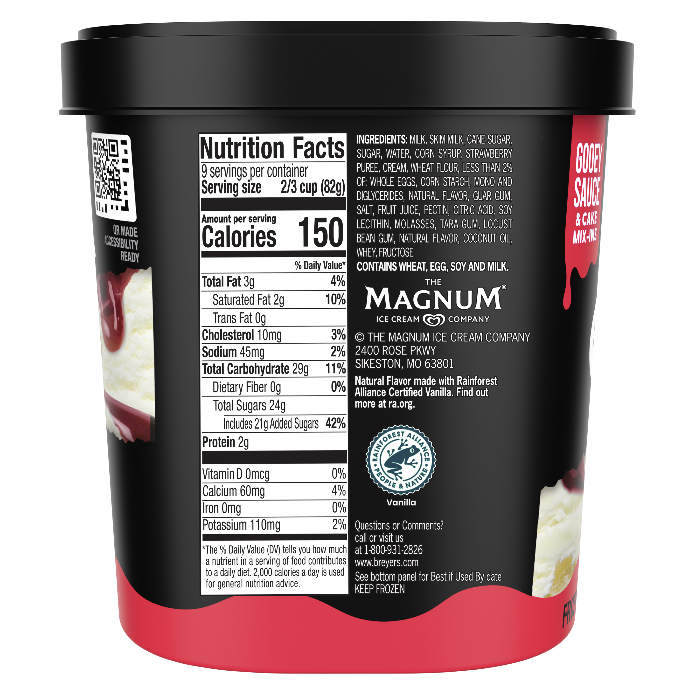 A visual showing the side of pack with badges and claims