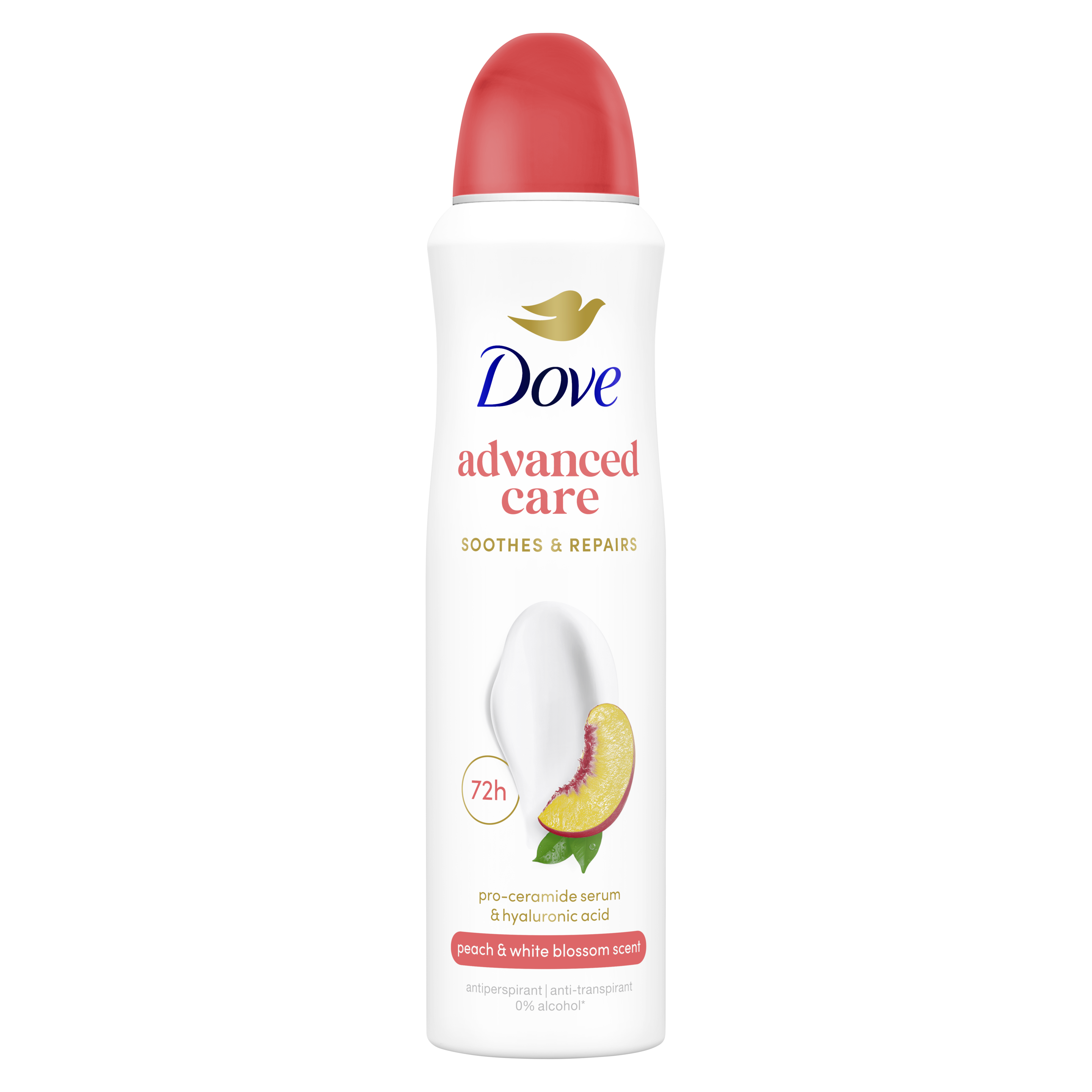 Dove Advanced Care Dedodorant Spray in de variant Peach & White Blossom packshot