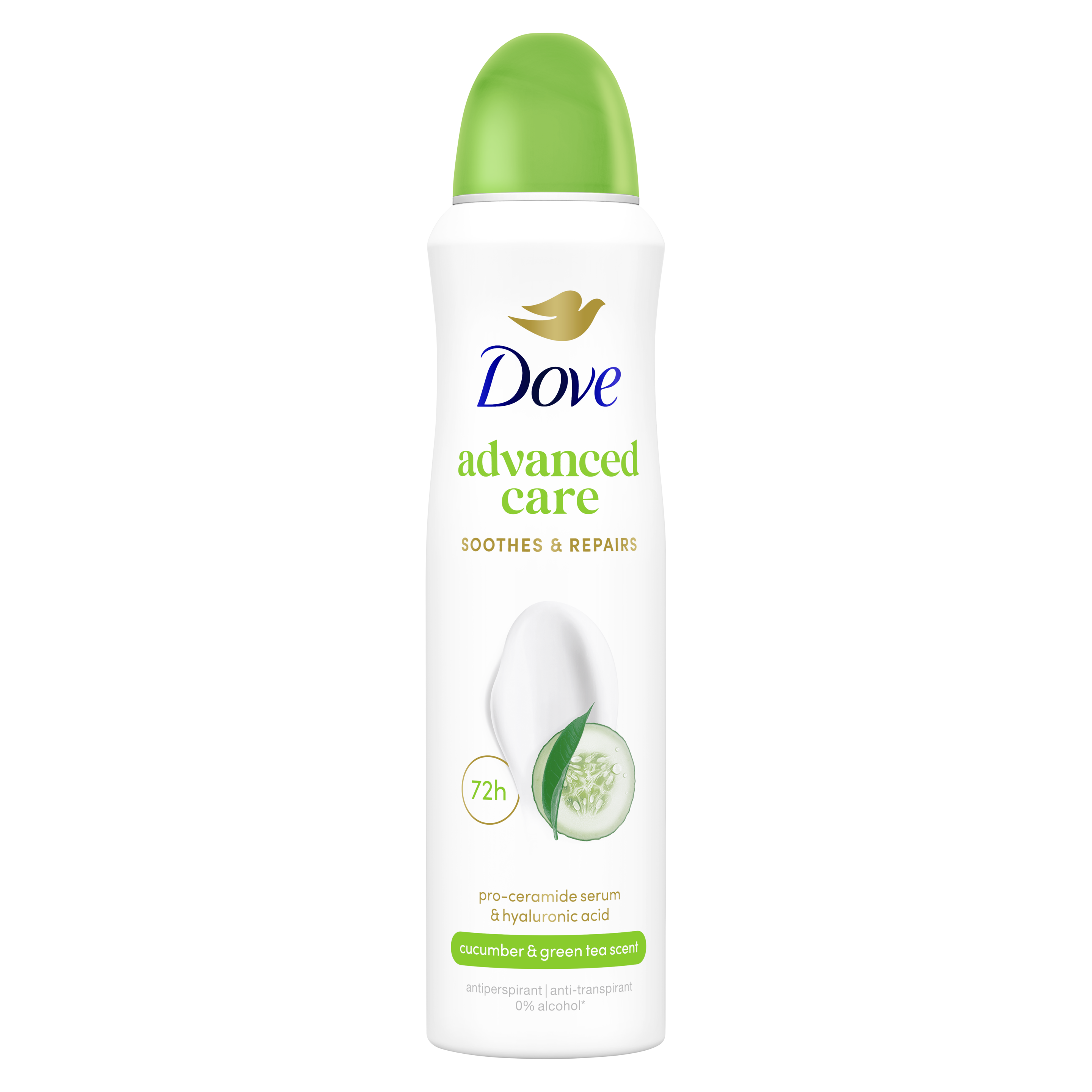 Dove Go Fresh uborka és zöld tea illatú női izzadásgátló aeroszol 150ml packshot