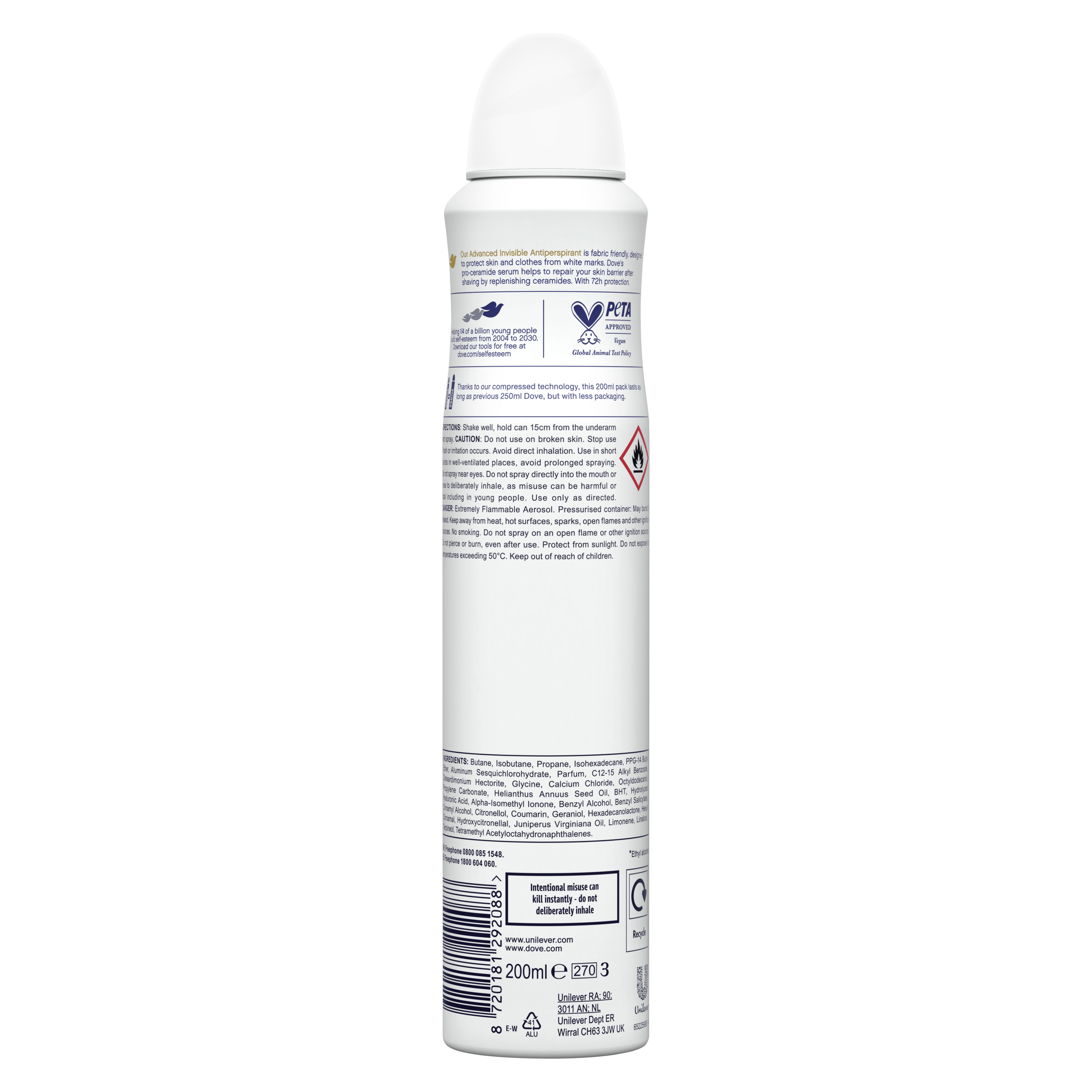 Dove 72hr Invisible Dry Antiperspirant Deodorant Spray 200ml