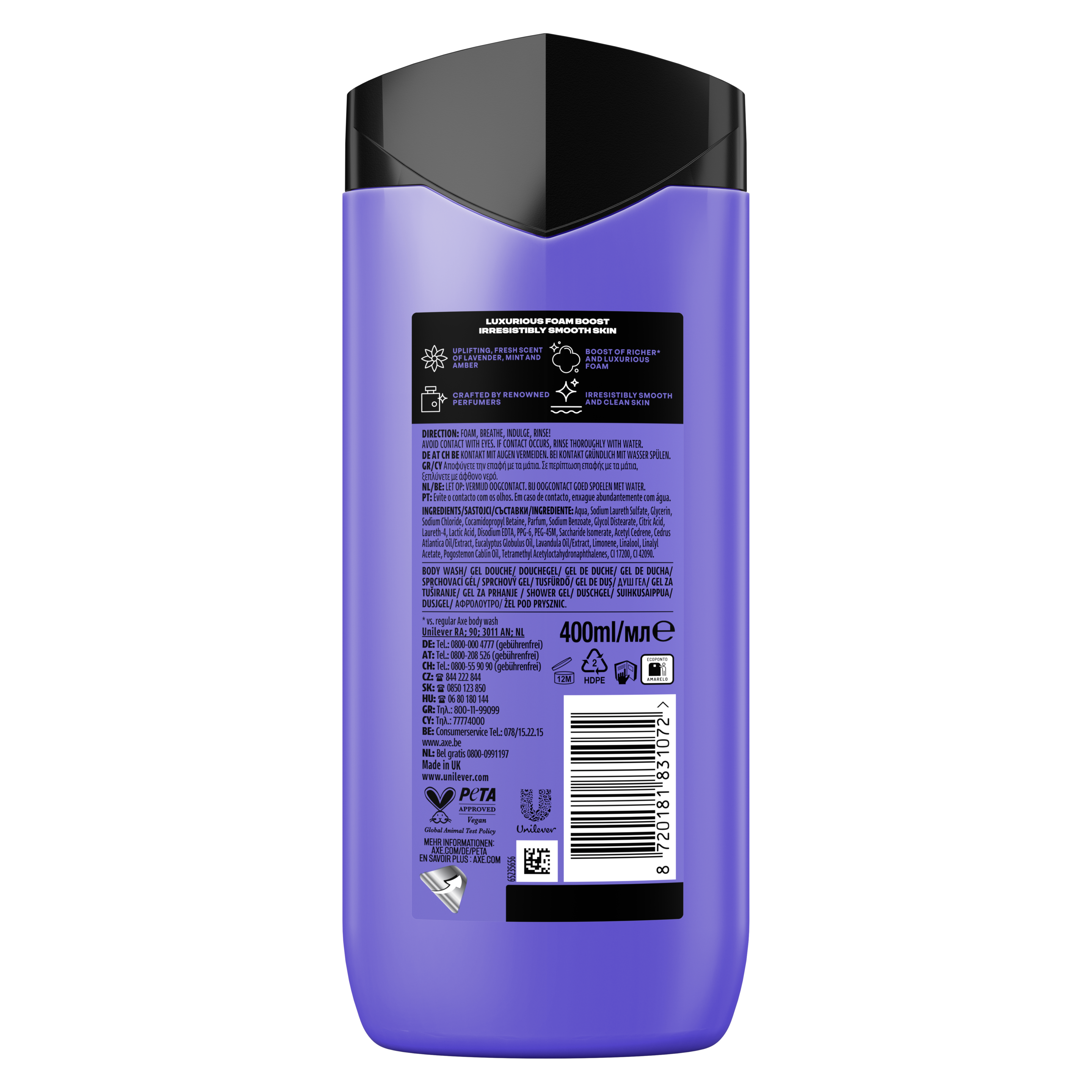 Axe Fine Fragrance Collection Blue Lavender tusfürdő 400ml