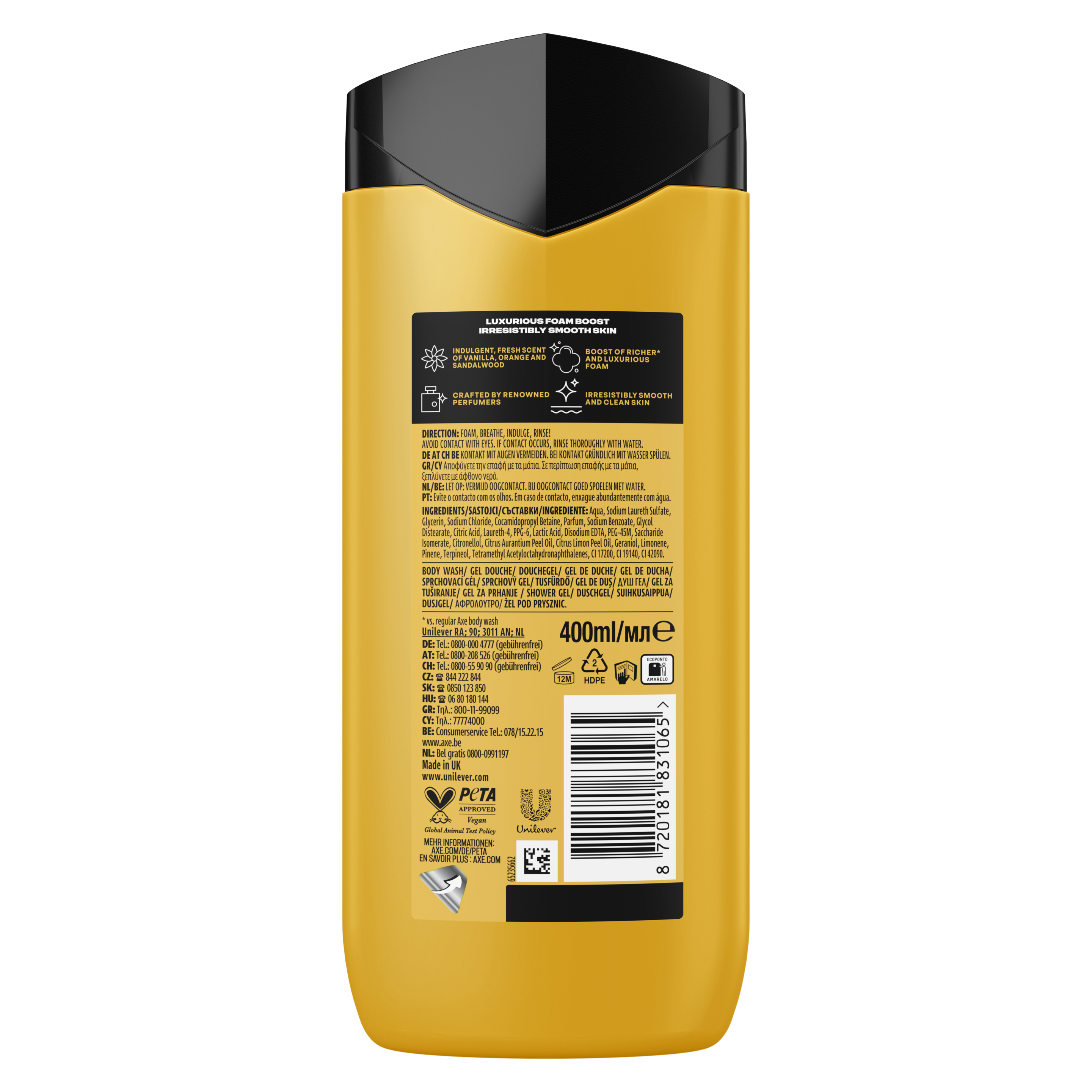 Axe Fine Fragrance Collection Black Vanilla tusfürdő 400ml