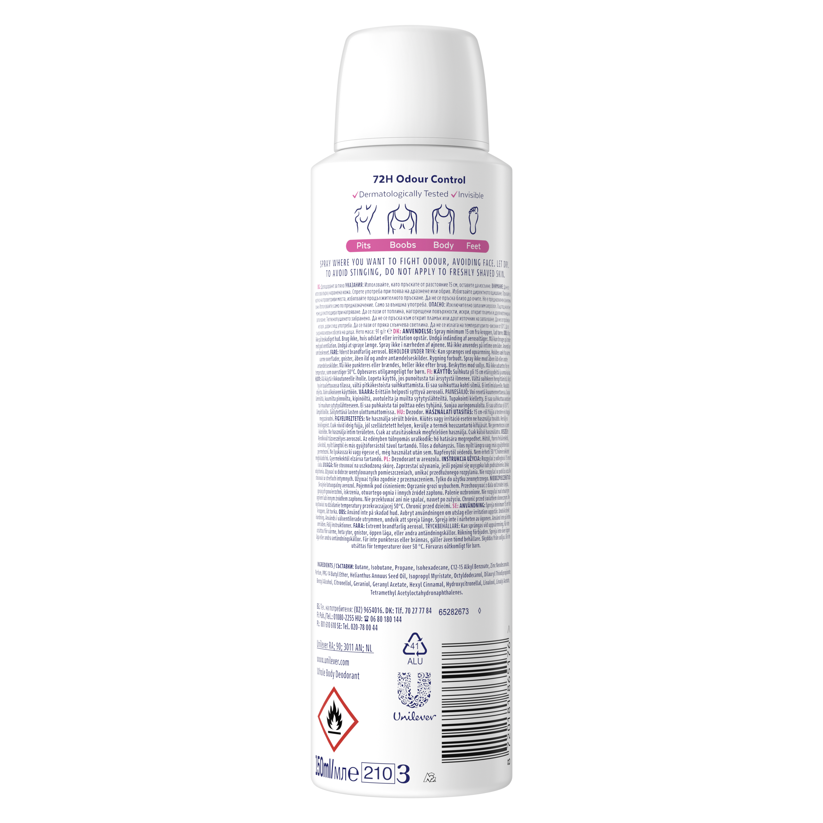 Rexona Whole Body Wild Rose dezodor aeroszol 150ml