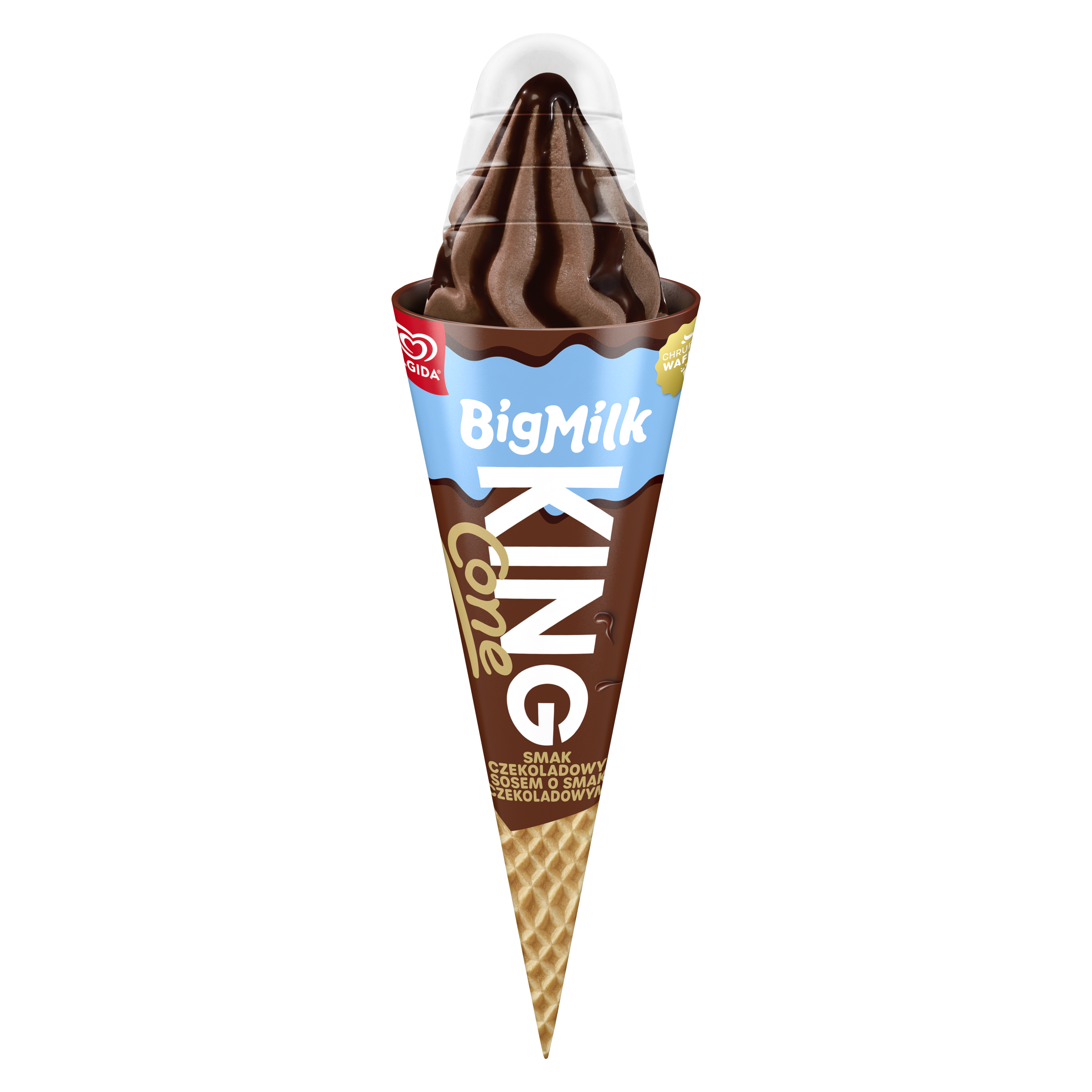 BIG MILK Rożek KING CONE czekoladowy z sosem czekoladowym 260 ml packshot