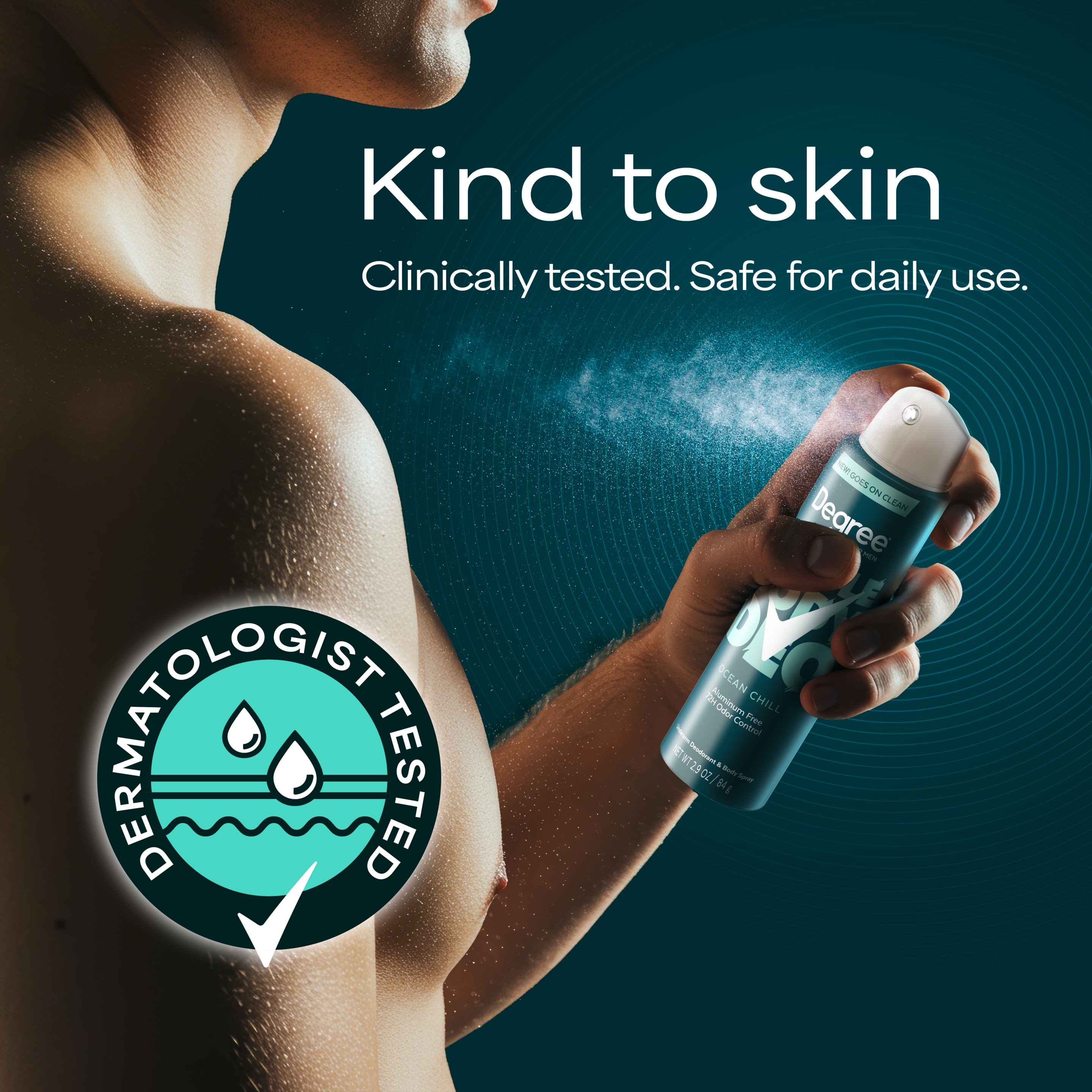 Ocean Chill Whole Body Deodorant Spray For Men, Aluminum Free