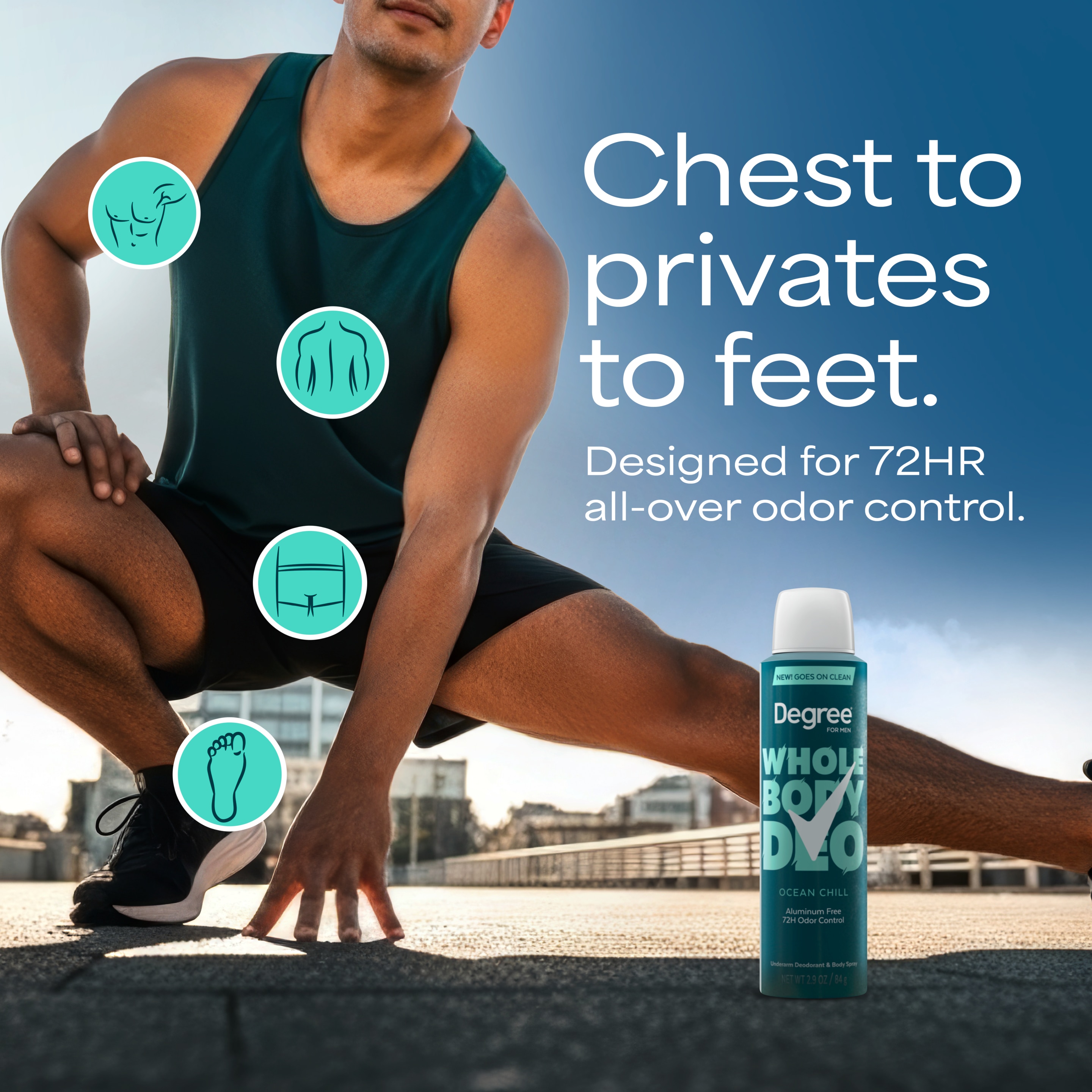 Ocean Chill Whole Body Deodorant Spray For Men, Aluminum Free