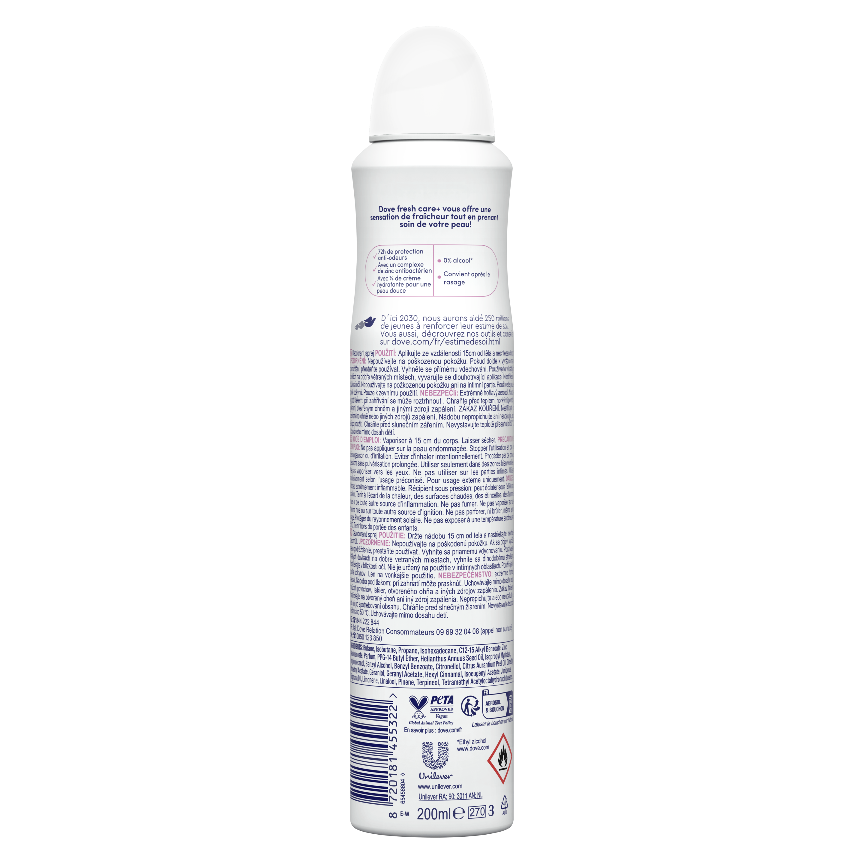 Dove 0% Fresh Care + Invisible Care spray 200ml
