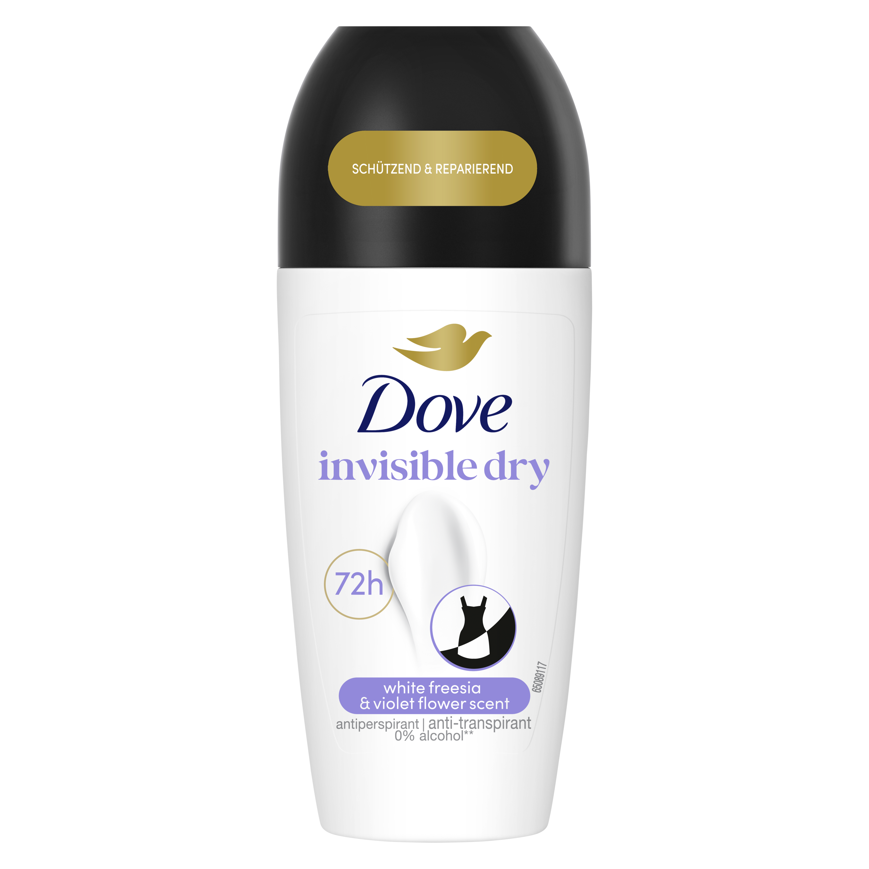 Advanced Care Invisible Dry Anti-Transpirant Roll-On in einem weiß-schwarzen Design packshot